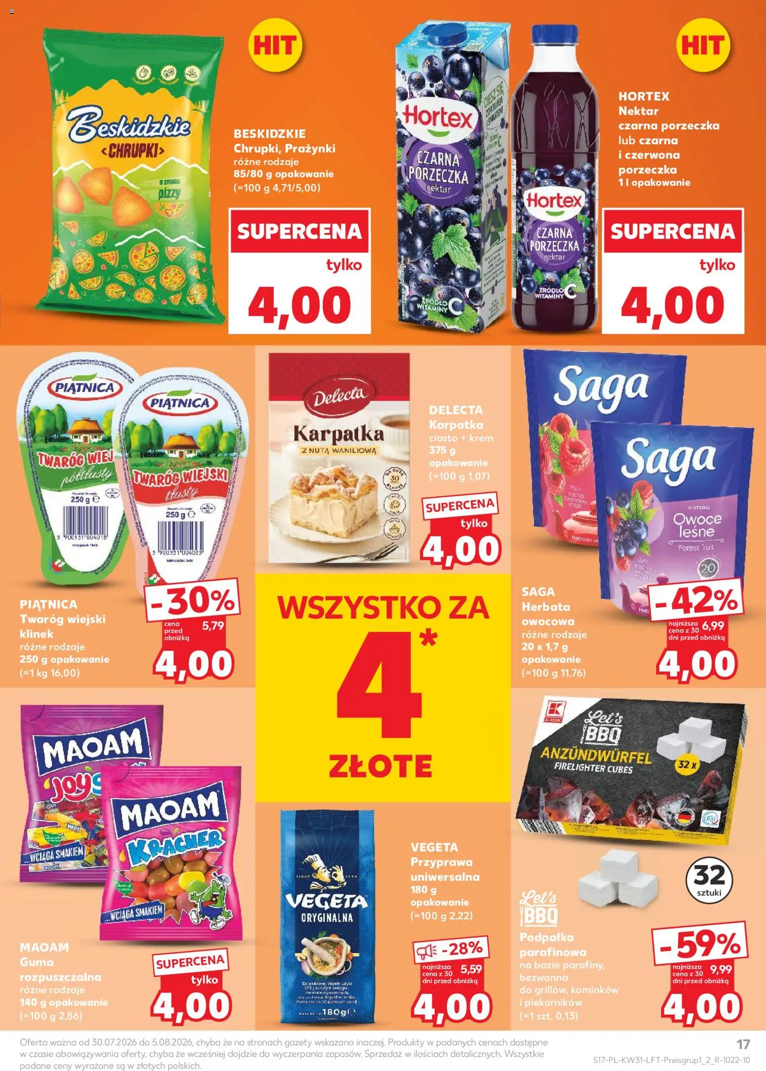 Kaufland gazetka od 30.07.2026 | Strona: 17 | Produkty: Chrupki, Piątnica, Przyprawa uniwersalna, Twaróg