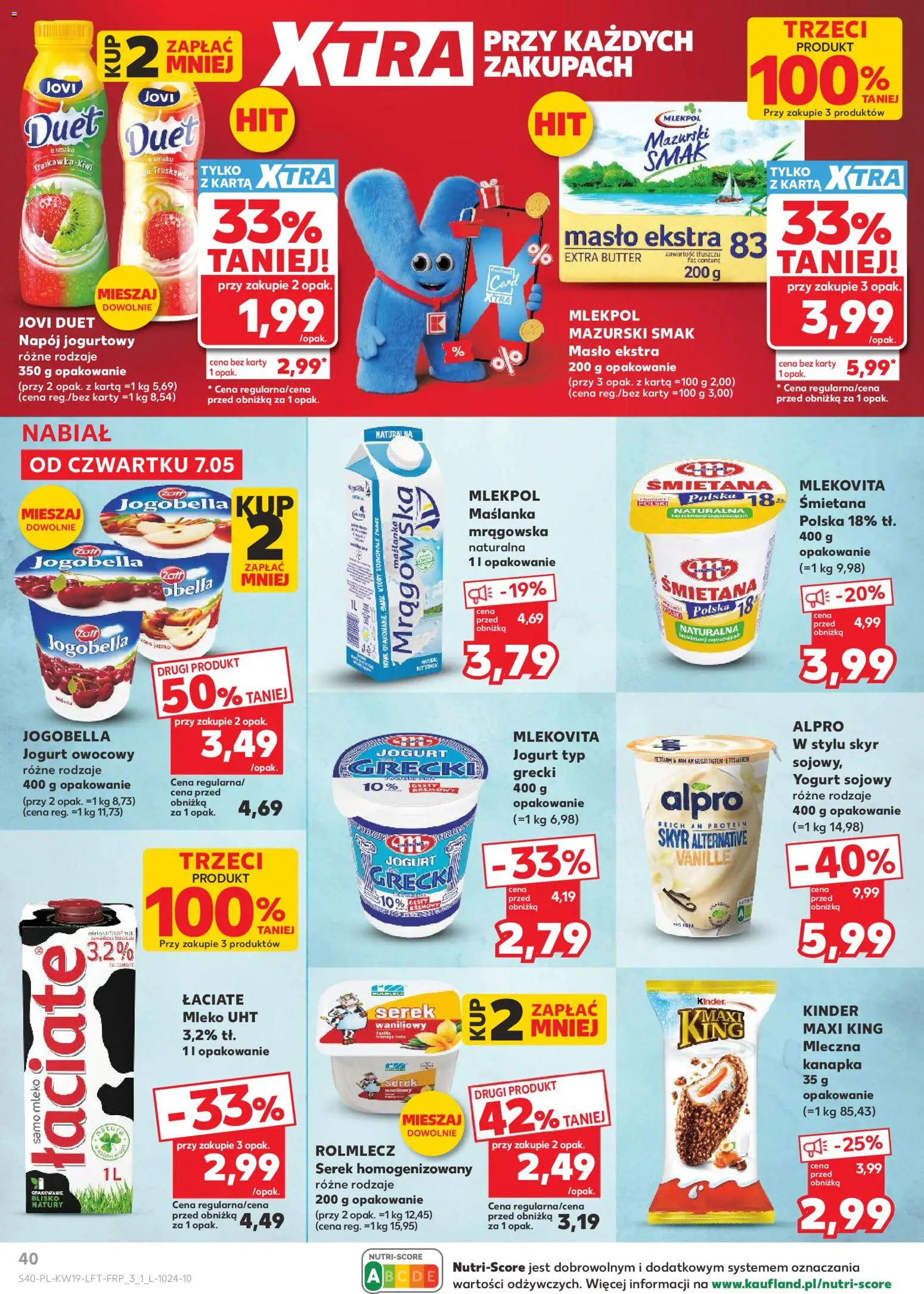 Kaufland Polsko leták od 07.05.2026 | Strana: 40 | Produkty: Máslo, Jogurt, Skyr jogurt, Protein