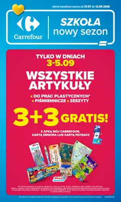 Pogląd oferty "Carrefour gazetka - Szkoła nowy sezon IV" - ważna od 27.07.2026