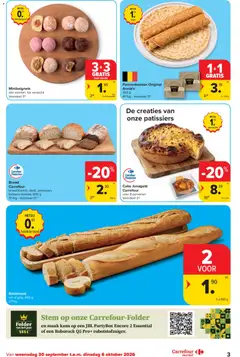 Stokbrood, wit of grijs, 400 g - Voorbeeld van een folder van Carrefour, geldig van 30/09/2026 | Pagina: 3