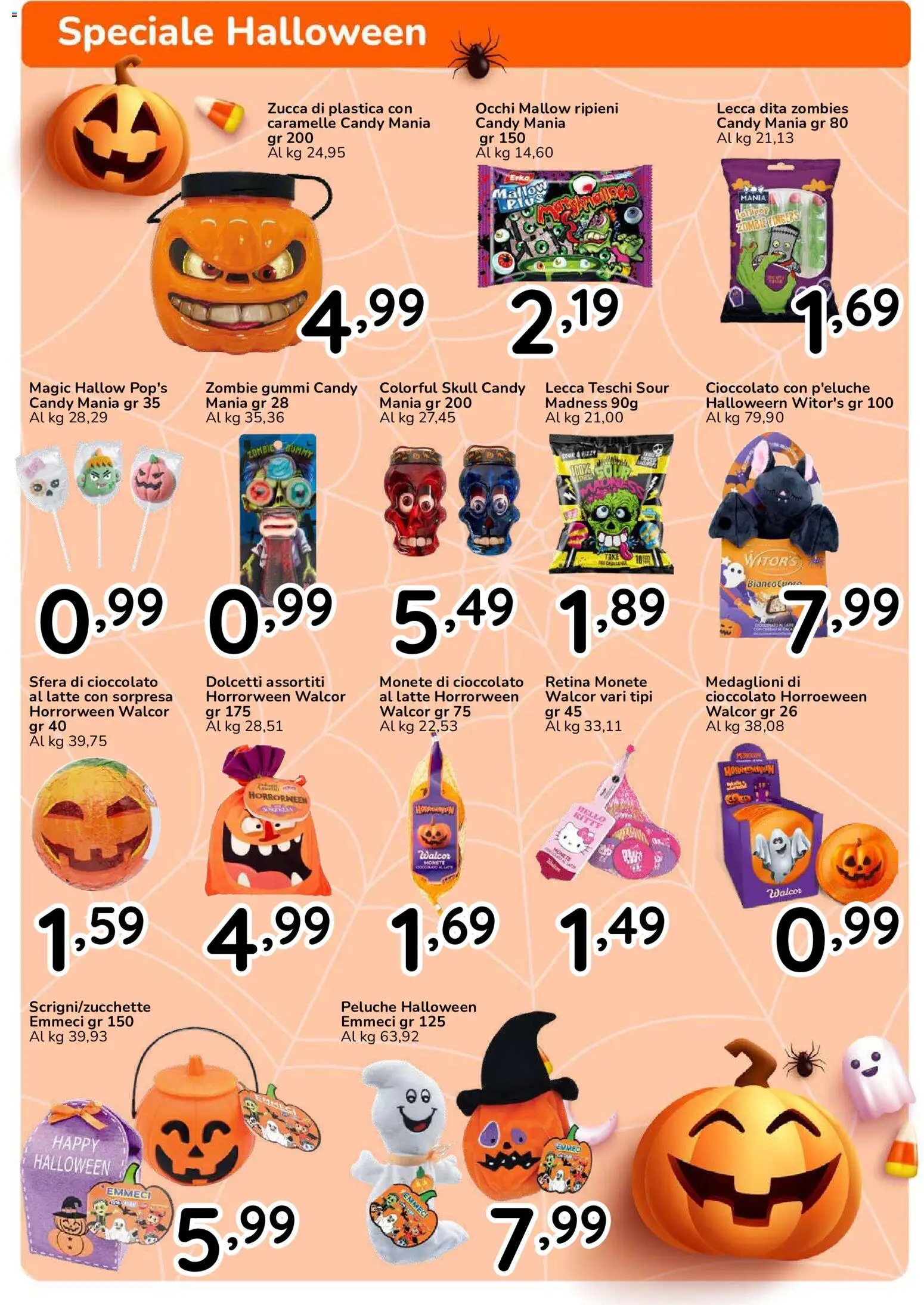 Volantino Famila del 15/10/2026 | Pagina: 23 | Prodotti: Peluche, Cioccolato, Latte, Zucca