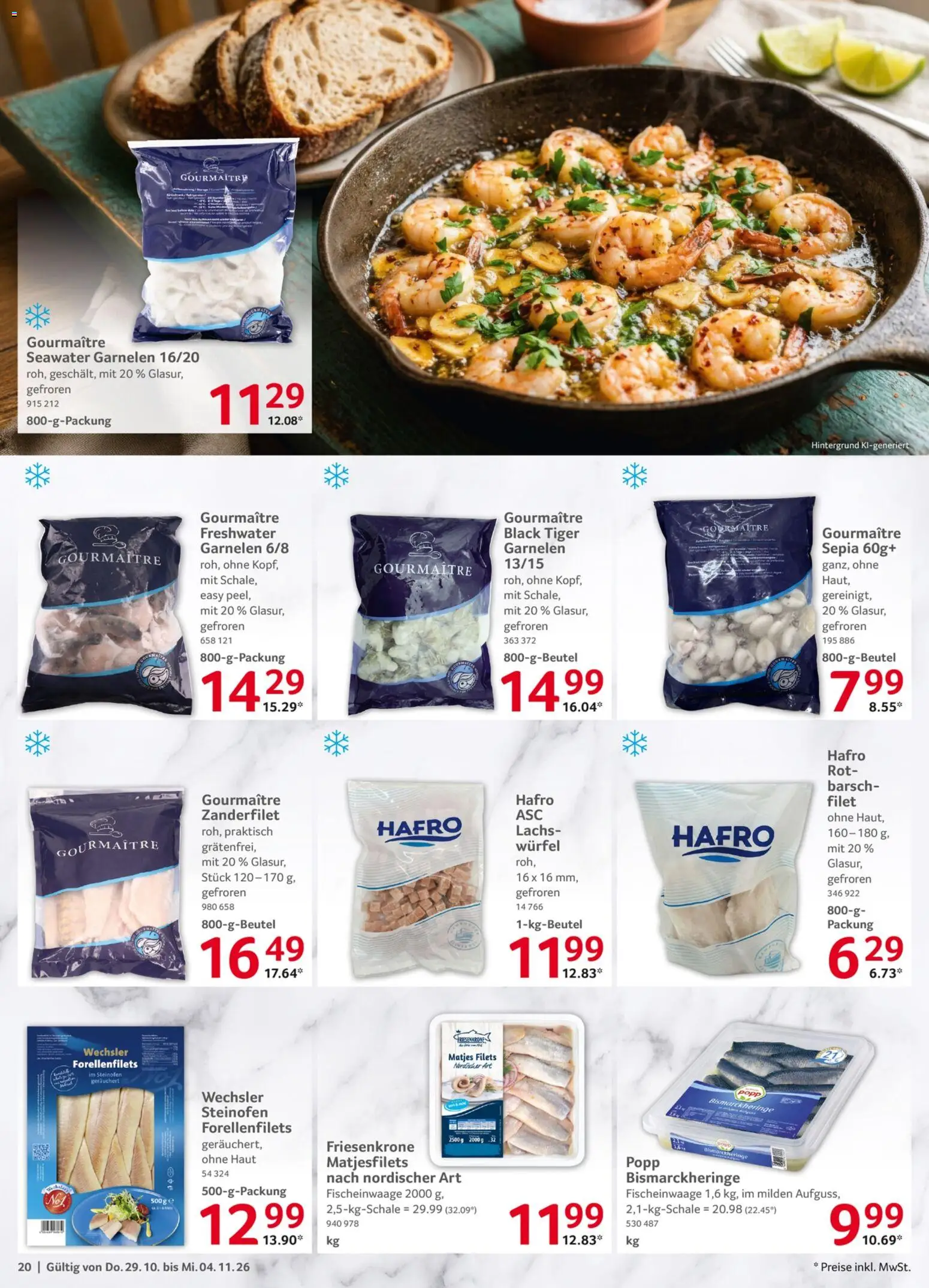 Selgros Prospekt – gültig ab 29.10.2026 | Seite: 20 | Produkte: Garnelen, Lachs