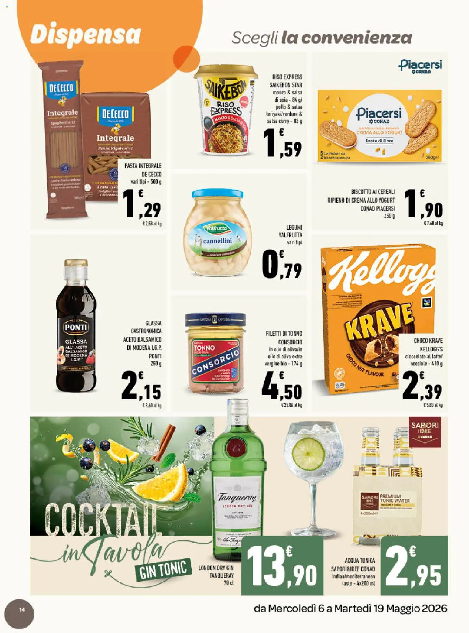 Volantino Conad del 06.05.2026 | Pagina: 14 | Prodotti: Acqua, Olio, Nocciole, Olio di Oliva