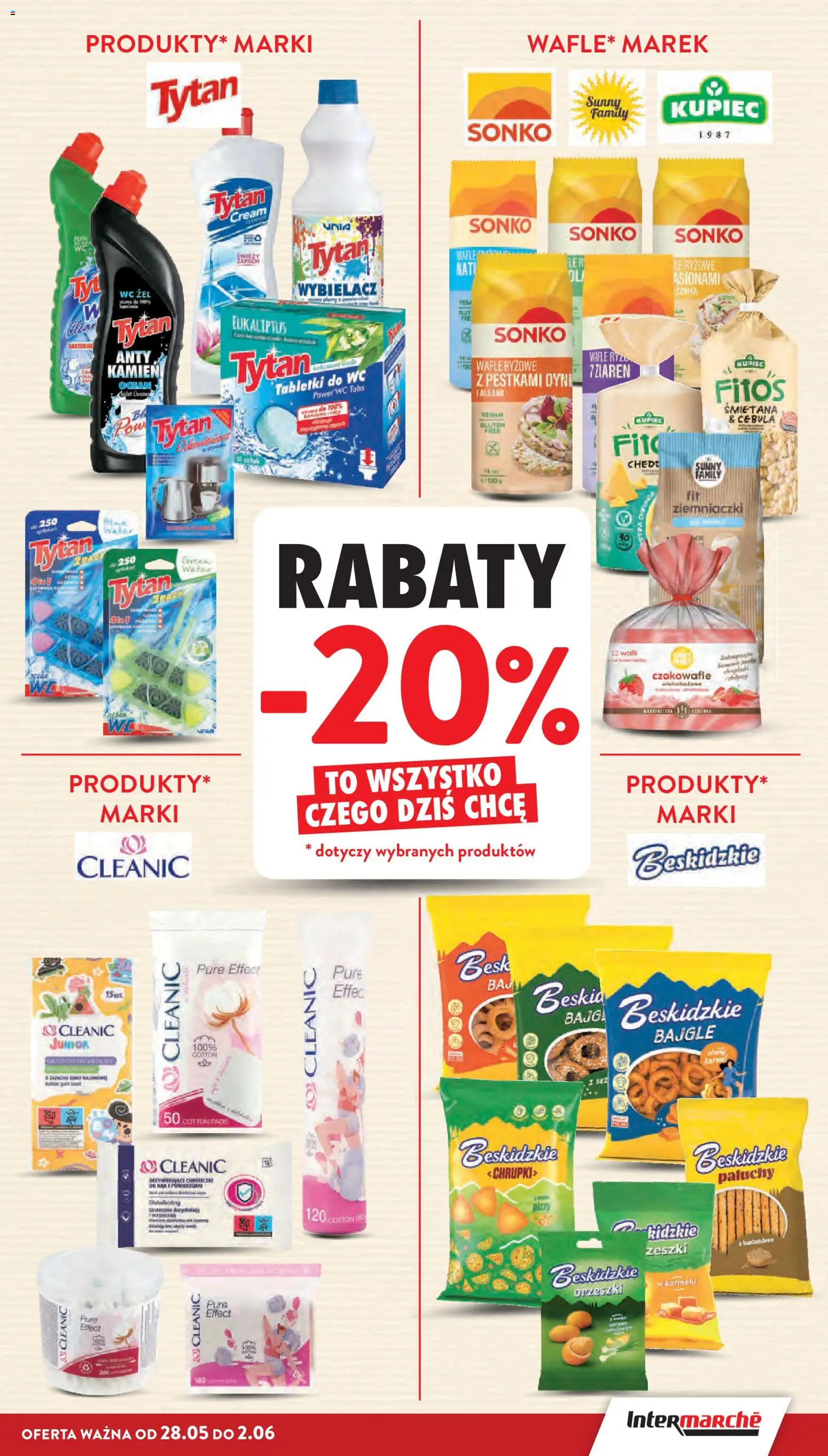 Intermarche gazetka od 28.05.2026 | Strona: 45 | Produkty: Orzeszki w karmelu, Wafle ryżowe, Ziemniaczki, Śmietana