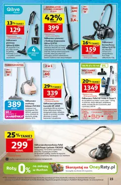Pogląd oferty "Auchan gazetka - 30 Lat Hipermarket" - ważna od 24.09.2026 | Strona: 15 | Produkty: Oświetlenie, Odkurzacz bezworkowy, Odkurzacz pionowy, Szczotka