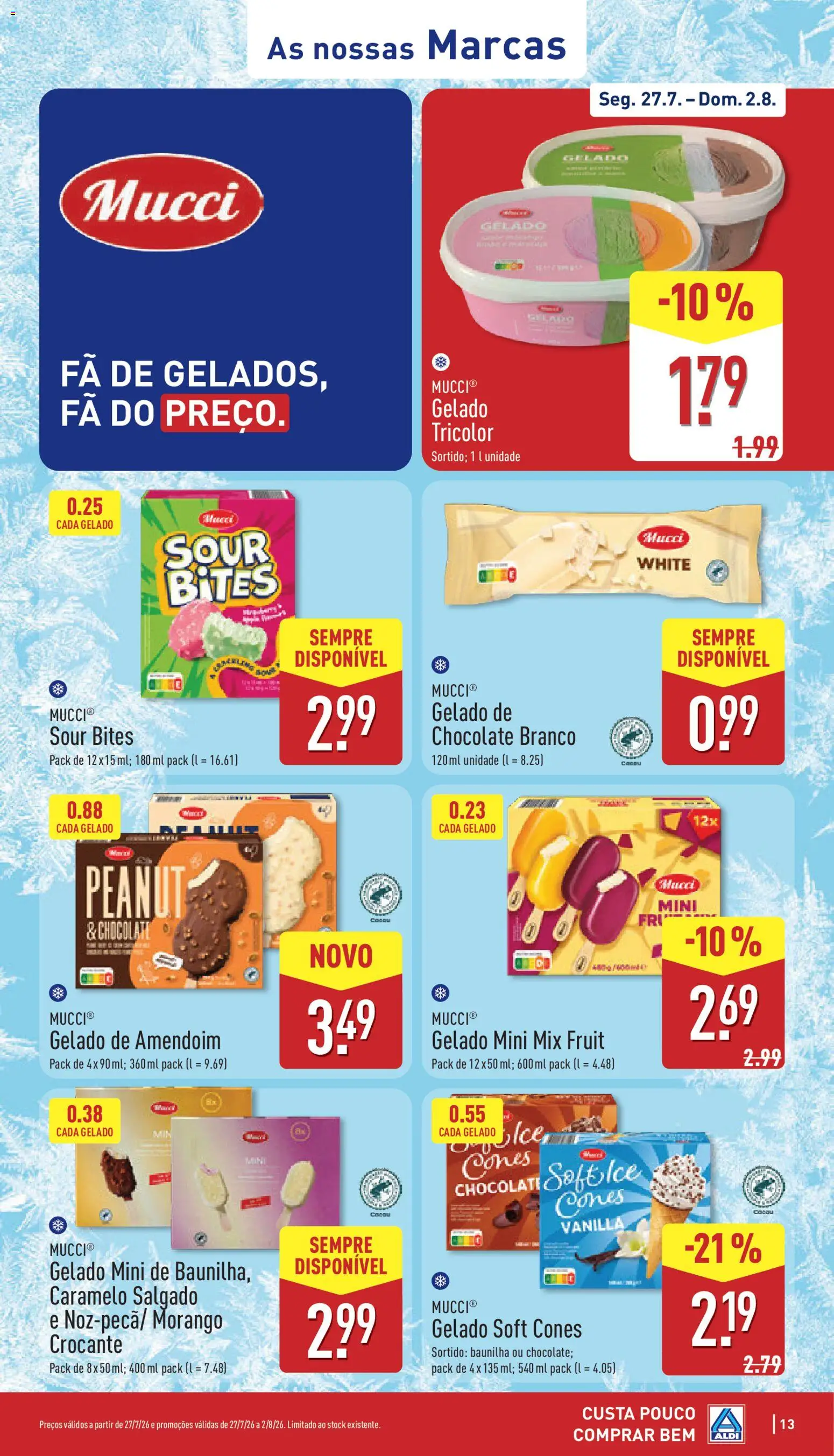 Aldi folheto │ válido de 27/07/2026 | Página: 13 | Produtos: Gelado, Chocolate