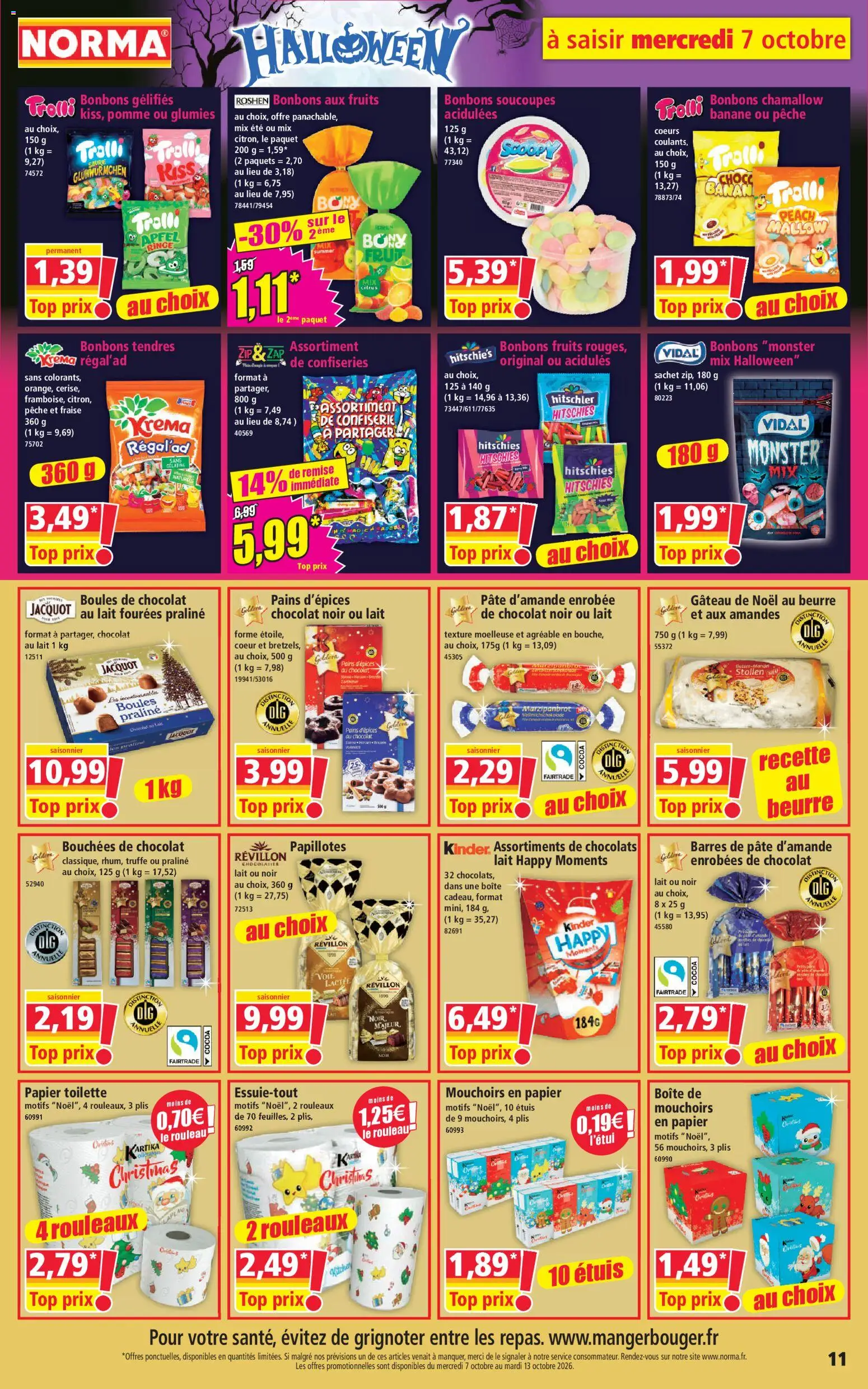 {H1} | Page: 11 | Produits: Fraise, Mouchoirs en papier, Hitschies, Bonbons