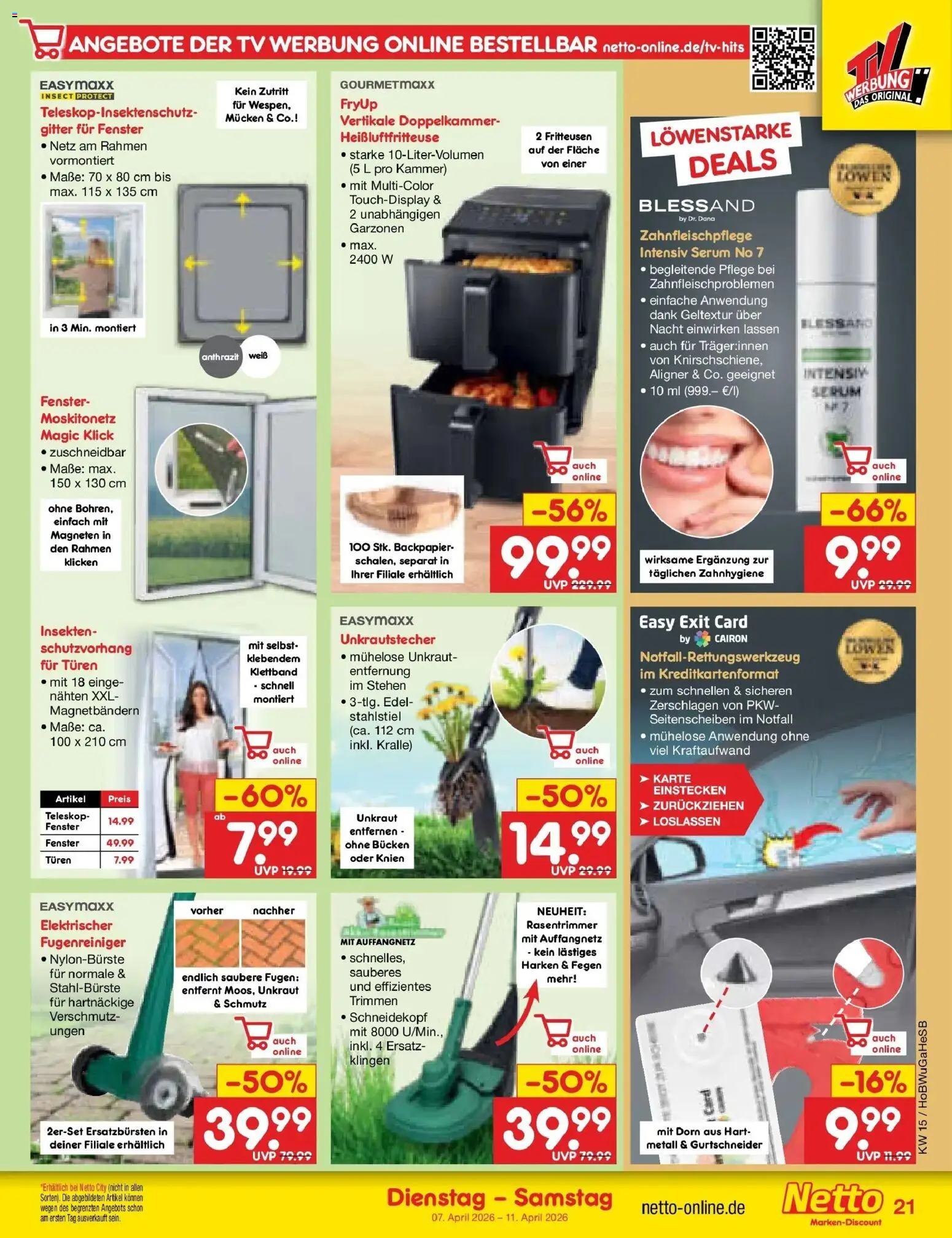 Netto Marken-Discount Prospekt Hamburg	 – gültig ab 07.04.2026 | Seite: 29 | Produkte: Serum, Heißluftfritteuse, TV