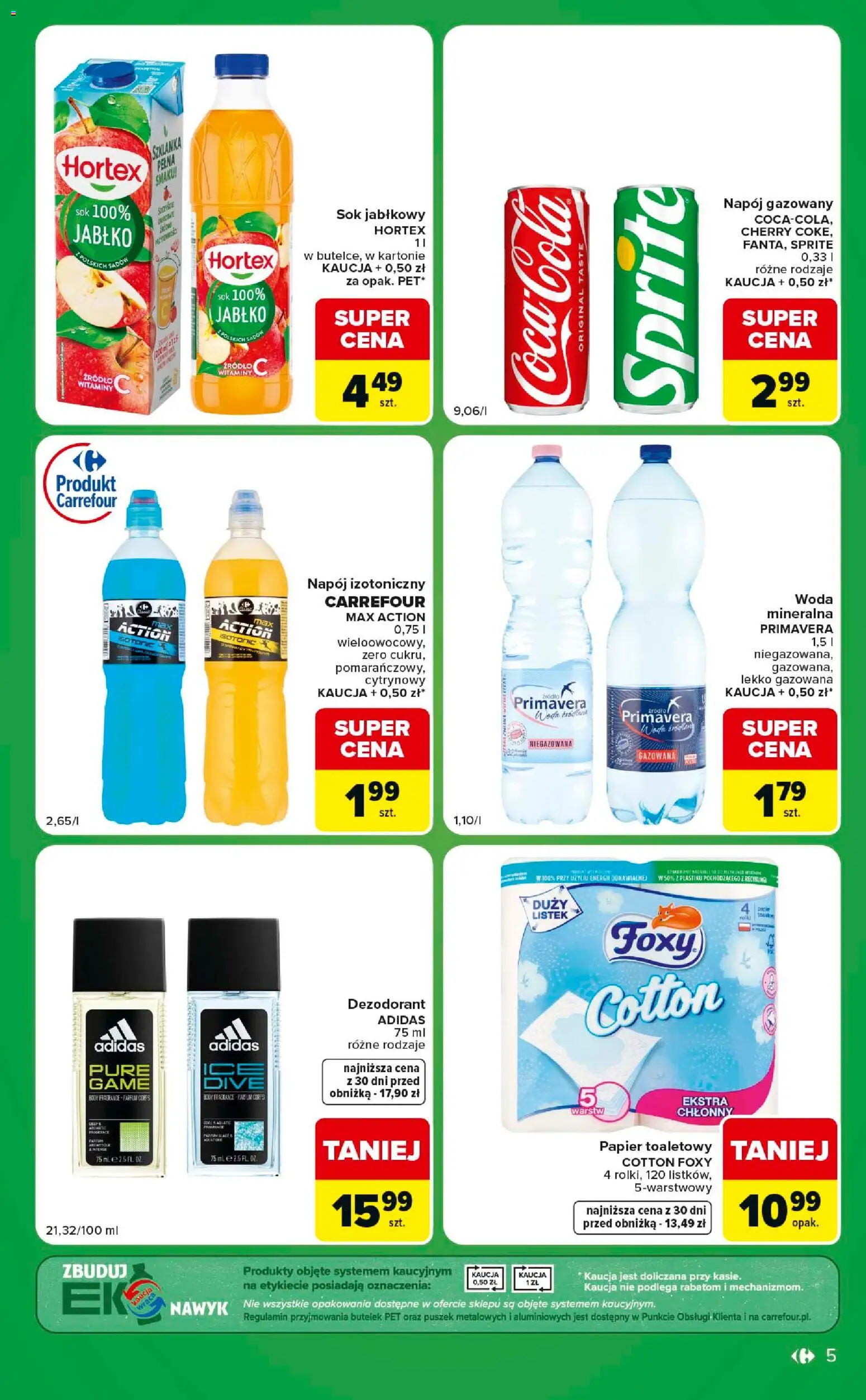 Carrefour gazetka - Express od 04.08.2026 | Strona: 5 | Produkty: Sok jabłkowy, Sok, Body, Woda