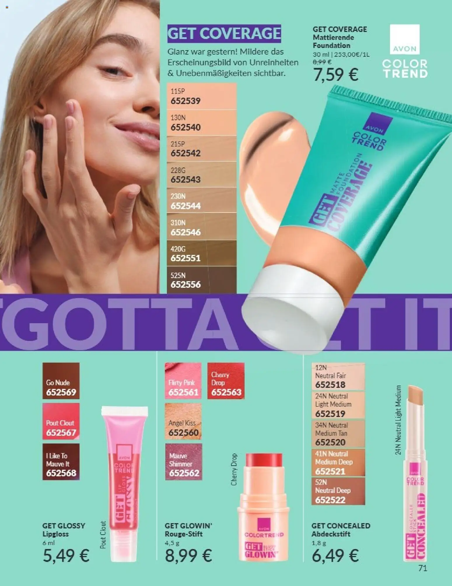 AVON Katalog September 2026 – gültig ab 01.09.2026 | Seite: 67 | Produkte: Concealer, Lipgloss, Foundation