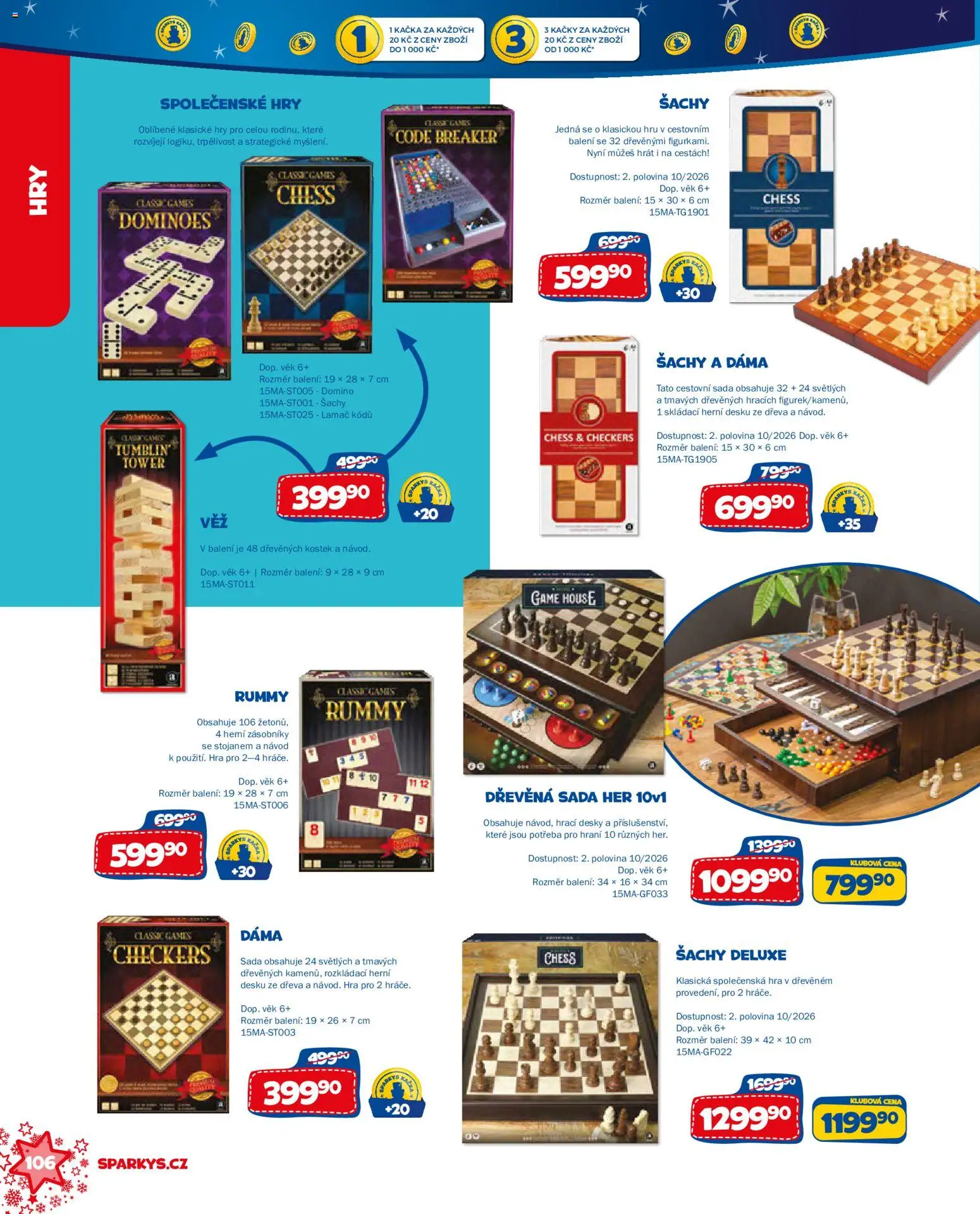 Sparkys katalog Vánoce 2026 od 01.10.2026 | Strana: 106 | Produkty: Hra, Deluxe, Desky