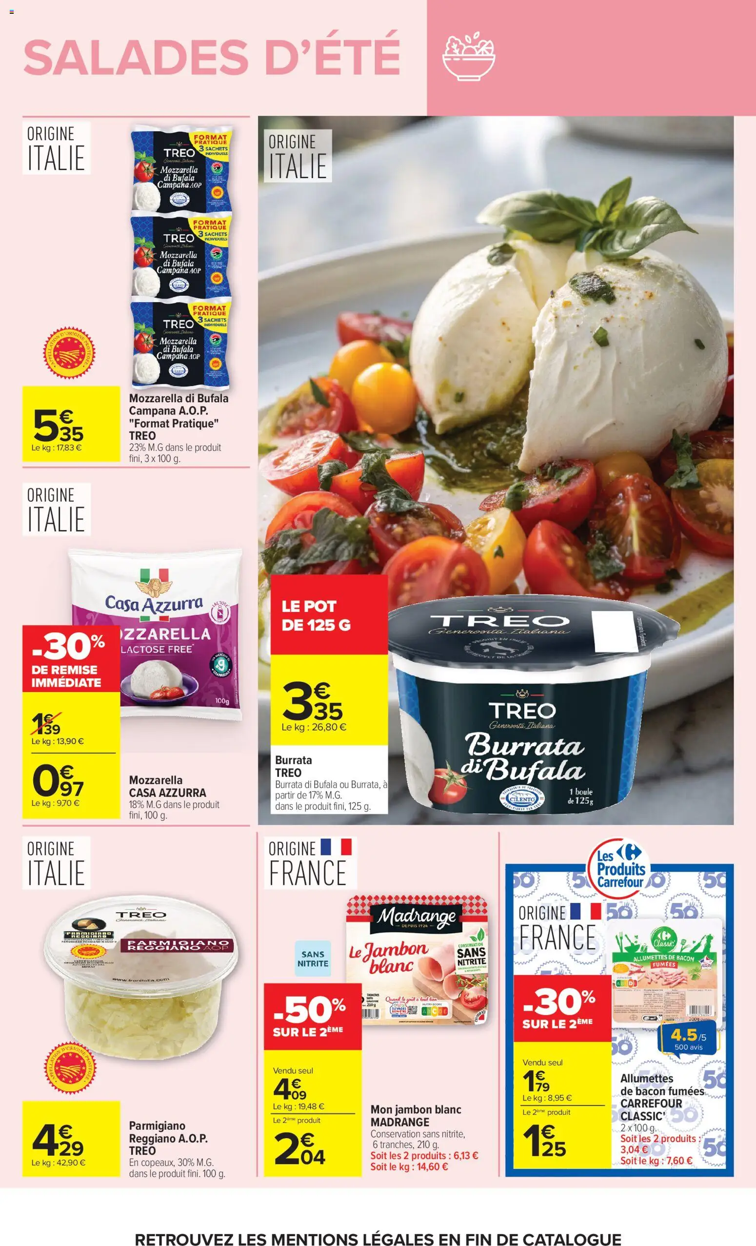 {H1} | Page: 36 | Produits: Jambon blanc, Parmesan, Burrata, Jambon