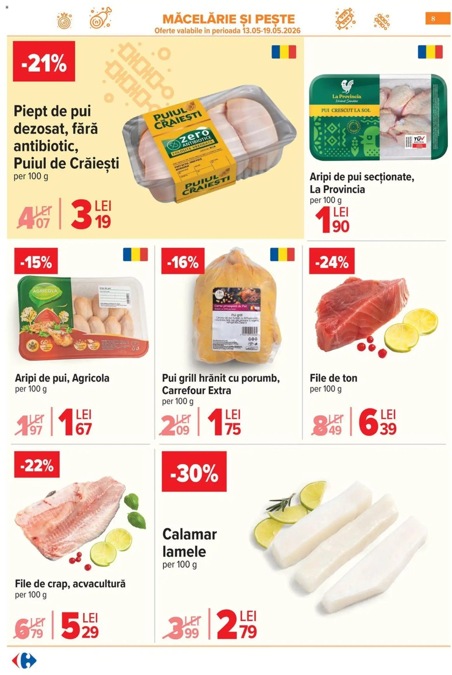 Noul catalog Carrefour – valabil de la 06.05.2026 | Pagină: 11 | Produse: Hacıyatmaz Kedi Oyuncağı, Cocktail, Pește, Fleică