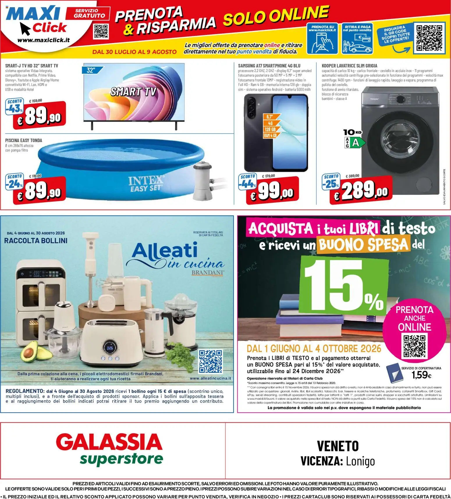 Volantino Galassia del 30/07/2026 | Pagina: 24 | Prodotti: Latte, Lavatrice, Fotocamera, Batteria