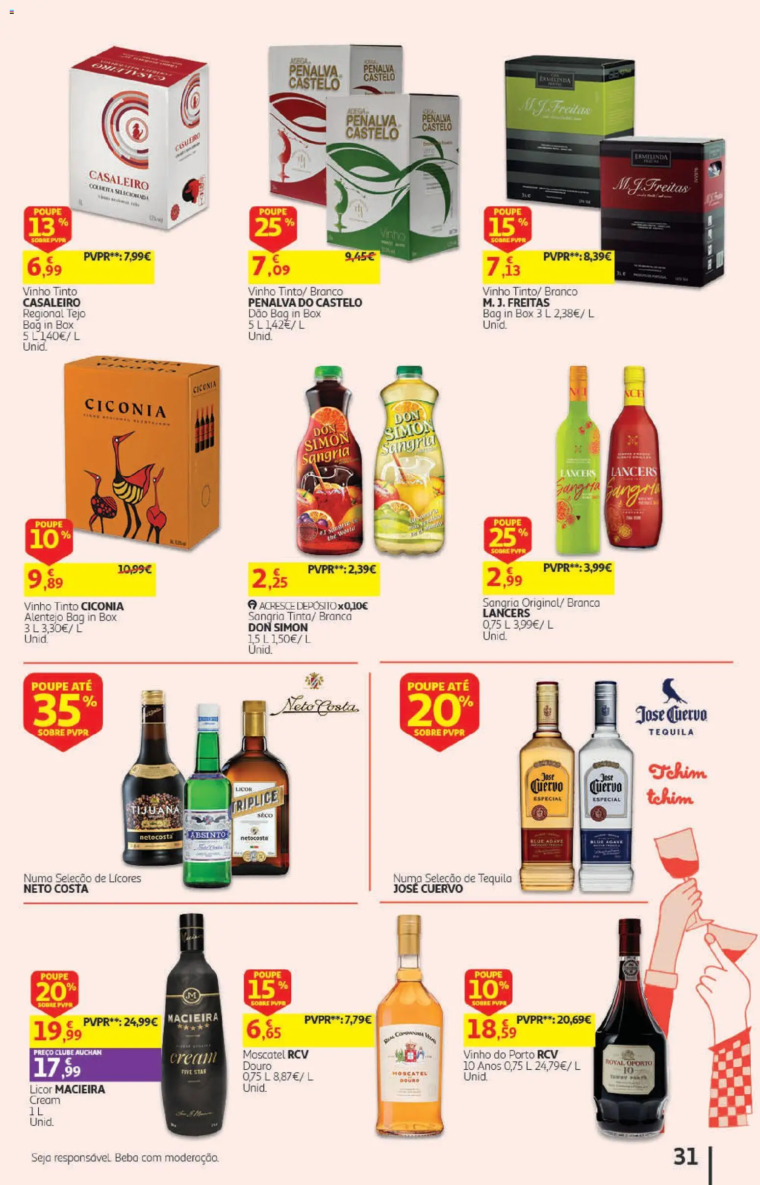 Auchan Halloween │ válido de 21/10/2026 | Página: 31 | Produtos: Vinho do Porto, Tequila, Agave, Vinho tinto