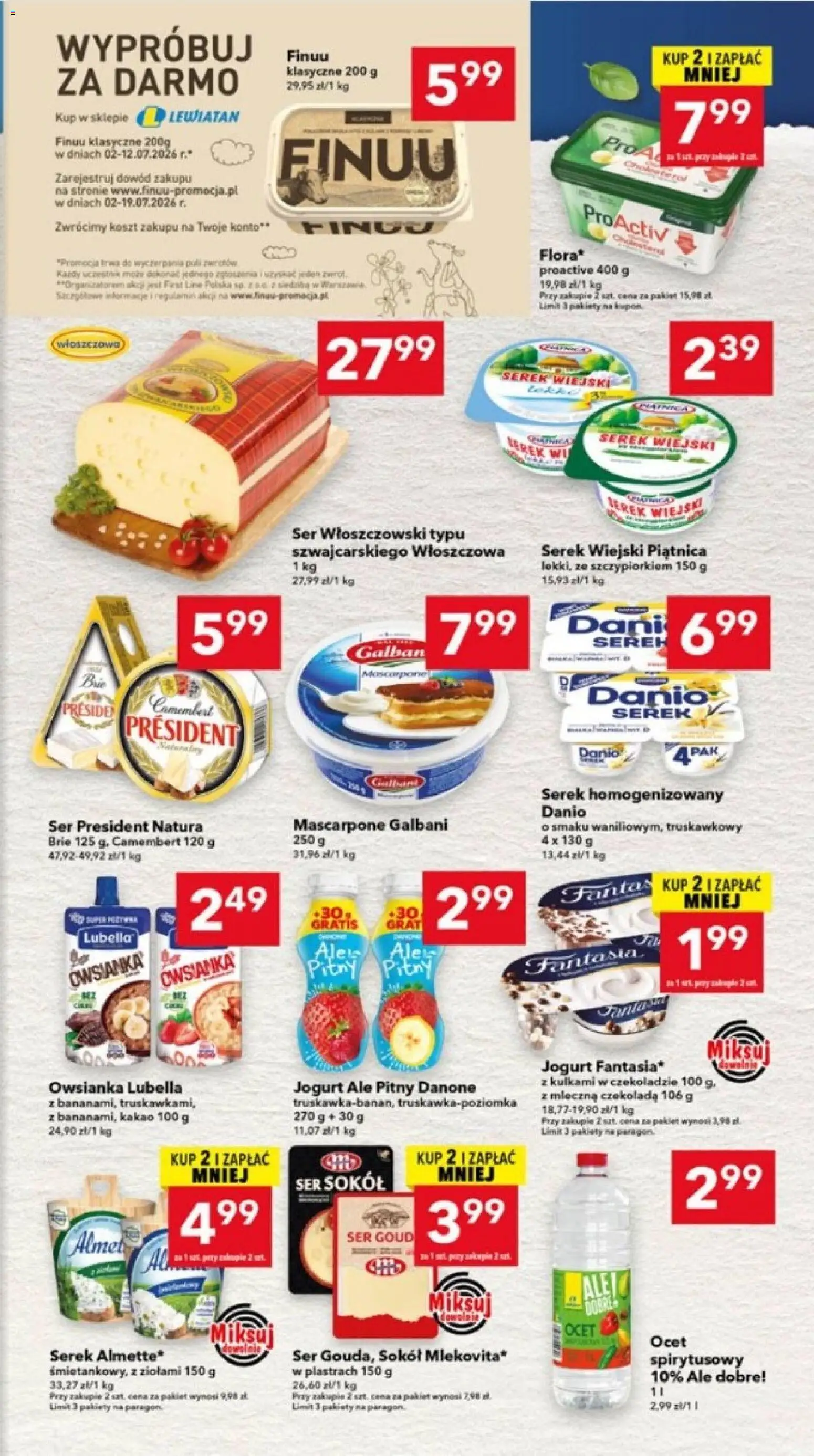 Lewiatan gazetka - Ostrów Wielkopolski od 02.07.2026 | Strona: 3 | Produkty: Kakao, Mascarpone, Serek wiejski, Ser