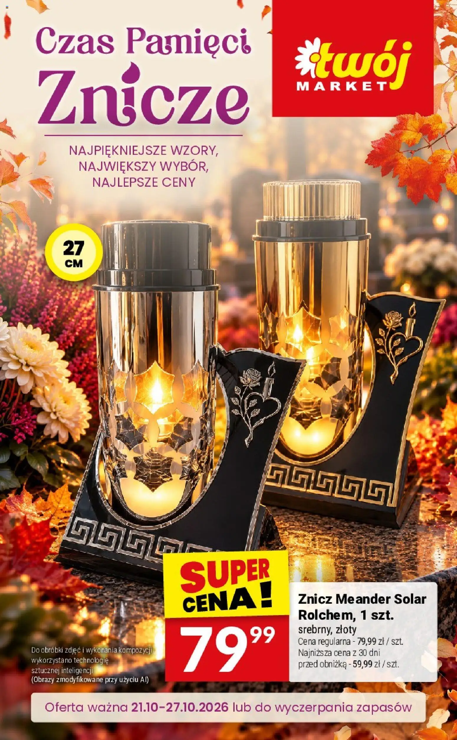 Twój Market gazetka - Znicze od 21.10.2026 | Strona: 1 | Produkty: Znicze