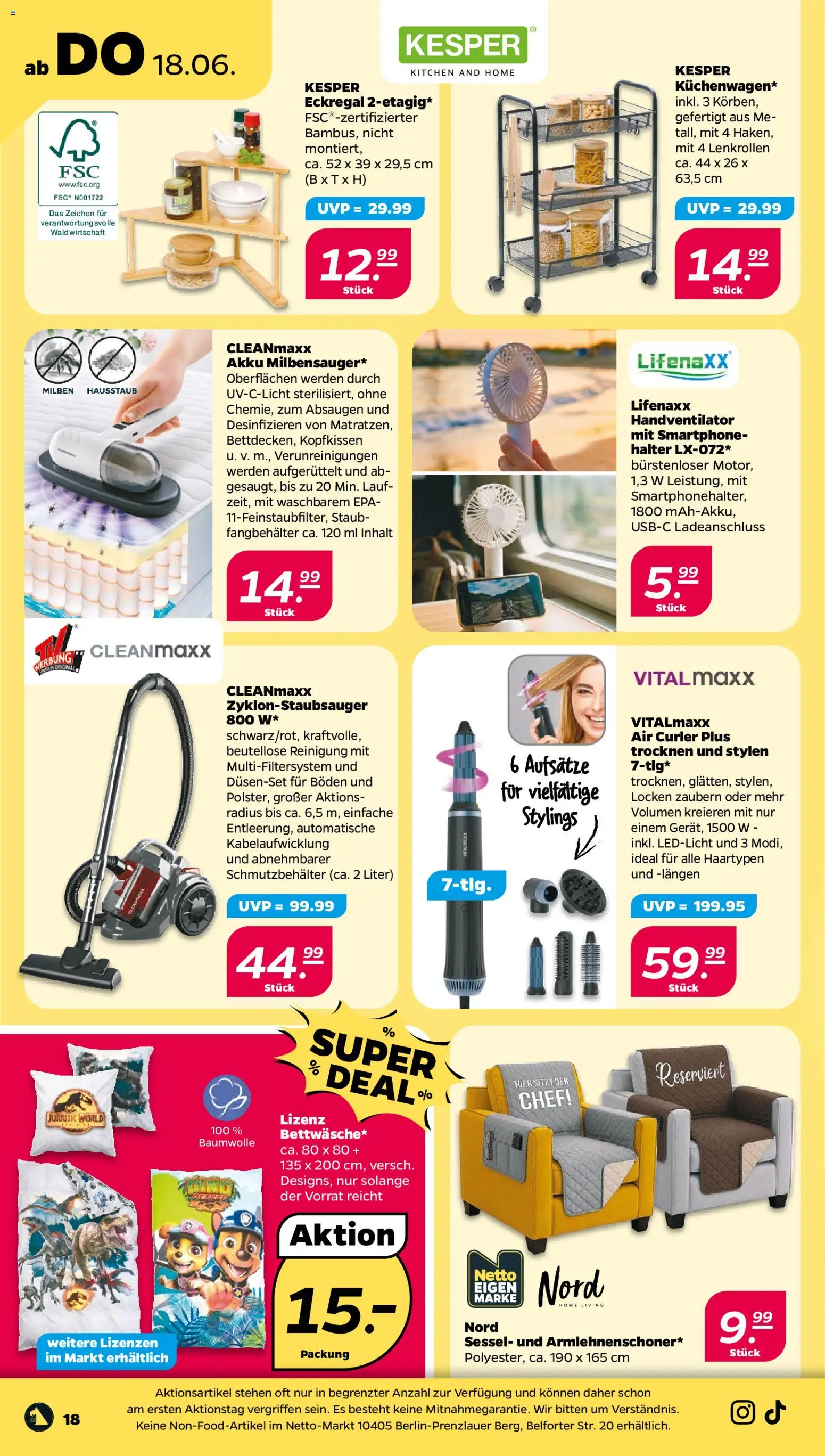 Netto Prospekt – gültig ab 15.06.2026 | Seite: 20 | Produkte: Eckregal, Sessel, Kopfkissen, Smartphone