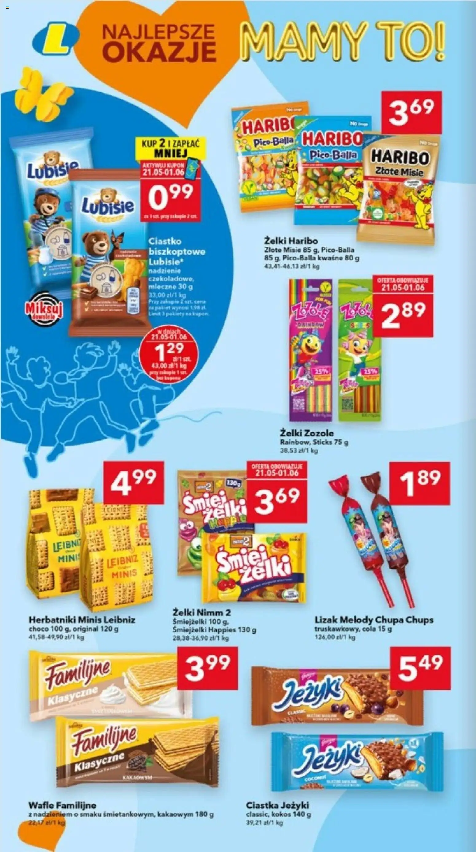 Lewiatan gazetka - Ostrów Wielkopolski od 21.05.2026 | Strona: 4 | Produkty: Wafle, Herbatniki, Żelki, Ciastka