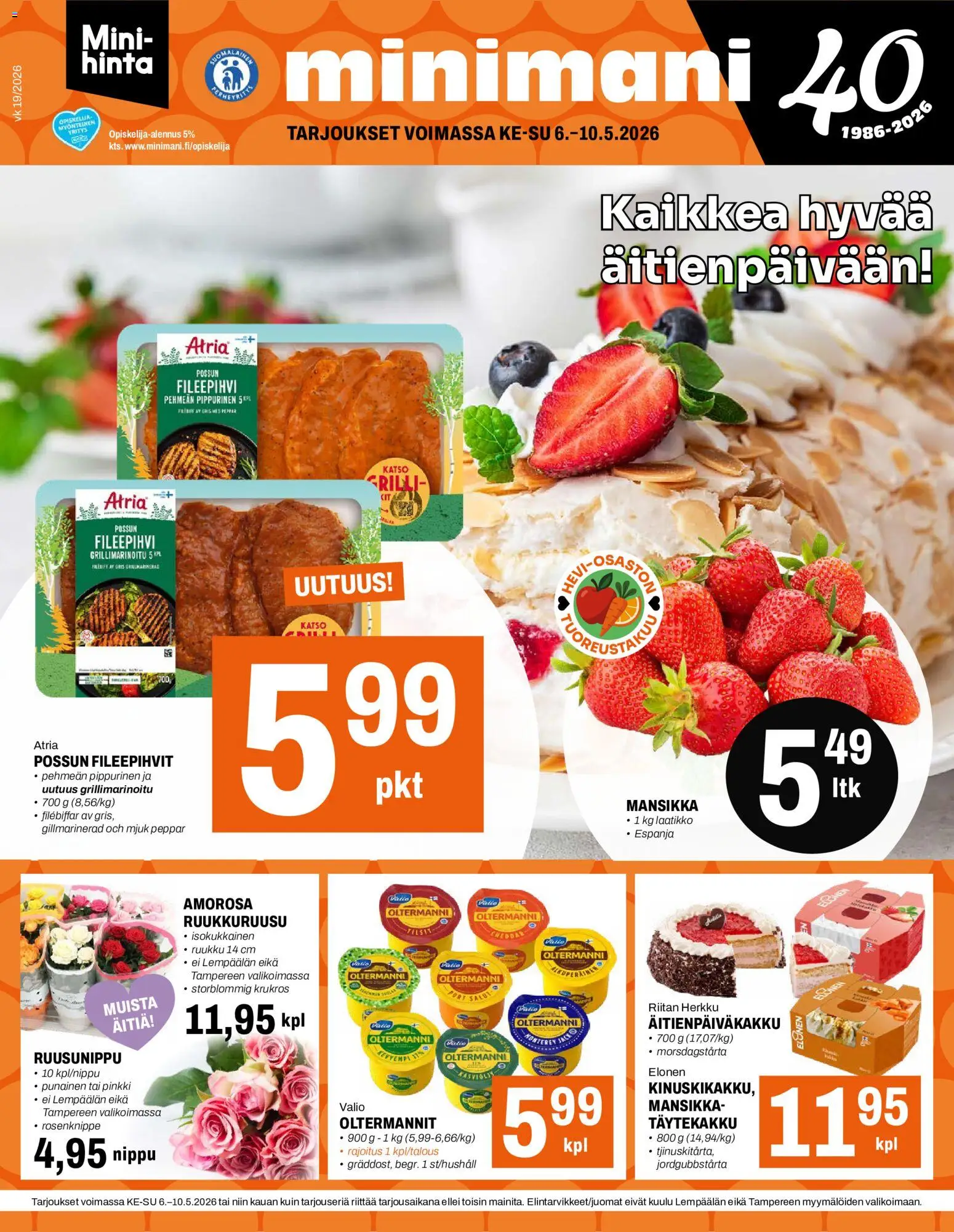 Minimani tarjoukset – voimassa 06.05.2026 alkaen | Sivu: 1 | Tuotteet: Grilli, Laatikko, Cheddar