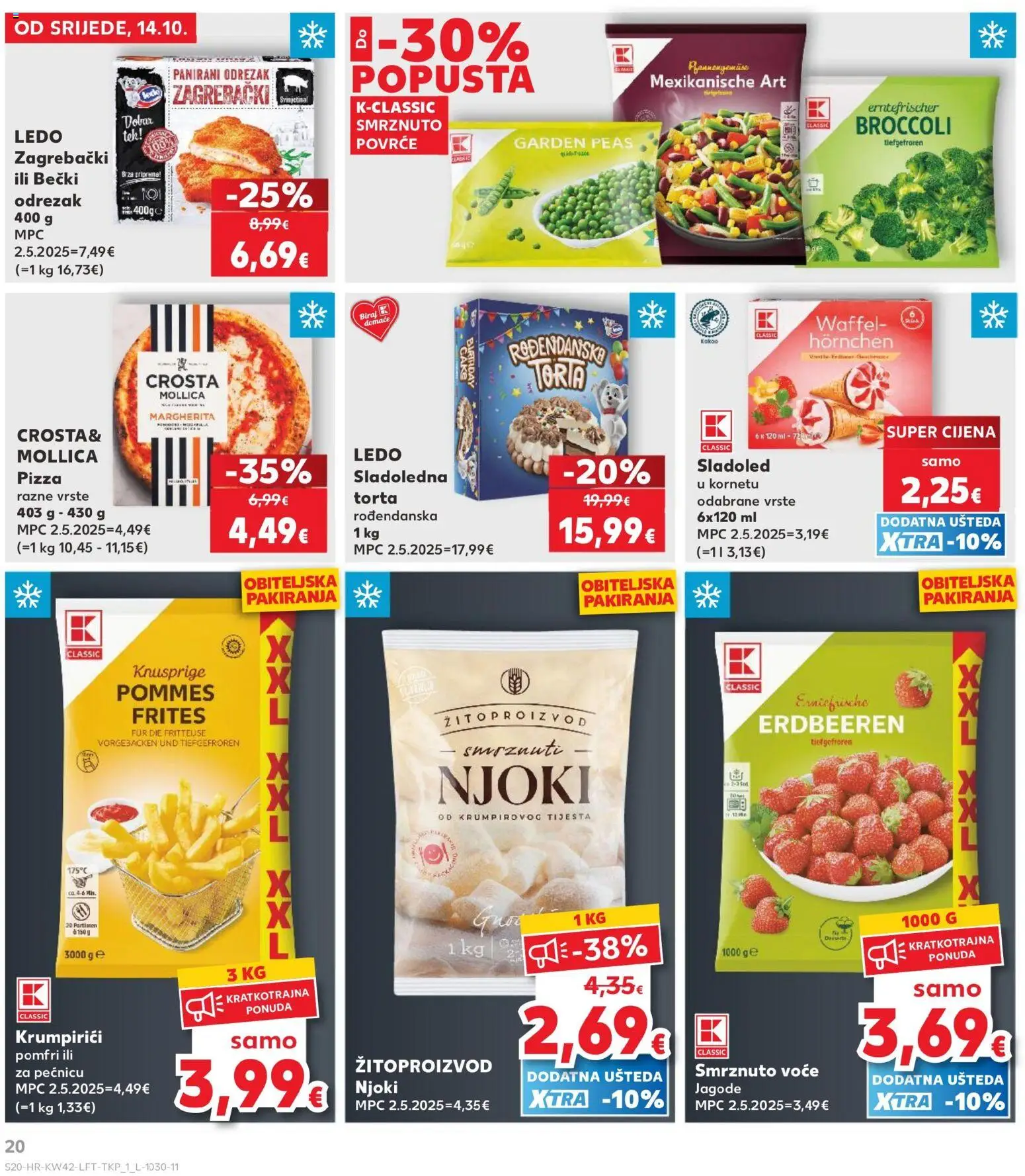 Kaufland katalog | vrijedi od 14.10.2026 | Stranica: 20 | Proizvodi: Pommes frites, Jagode, Ledo, Umak