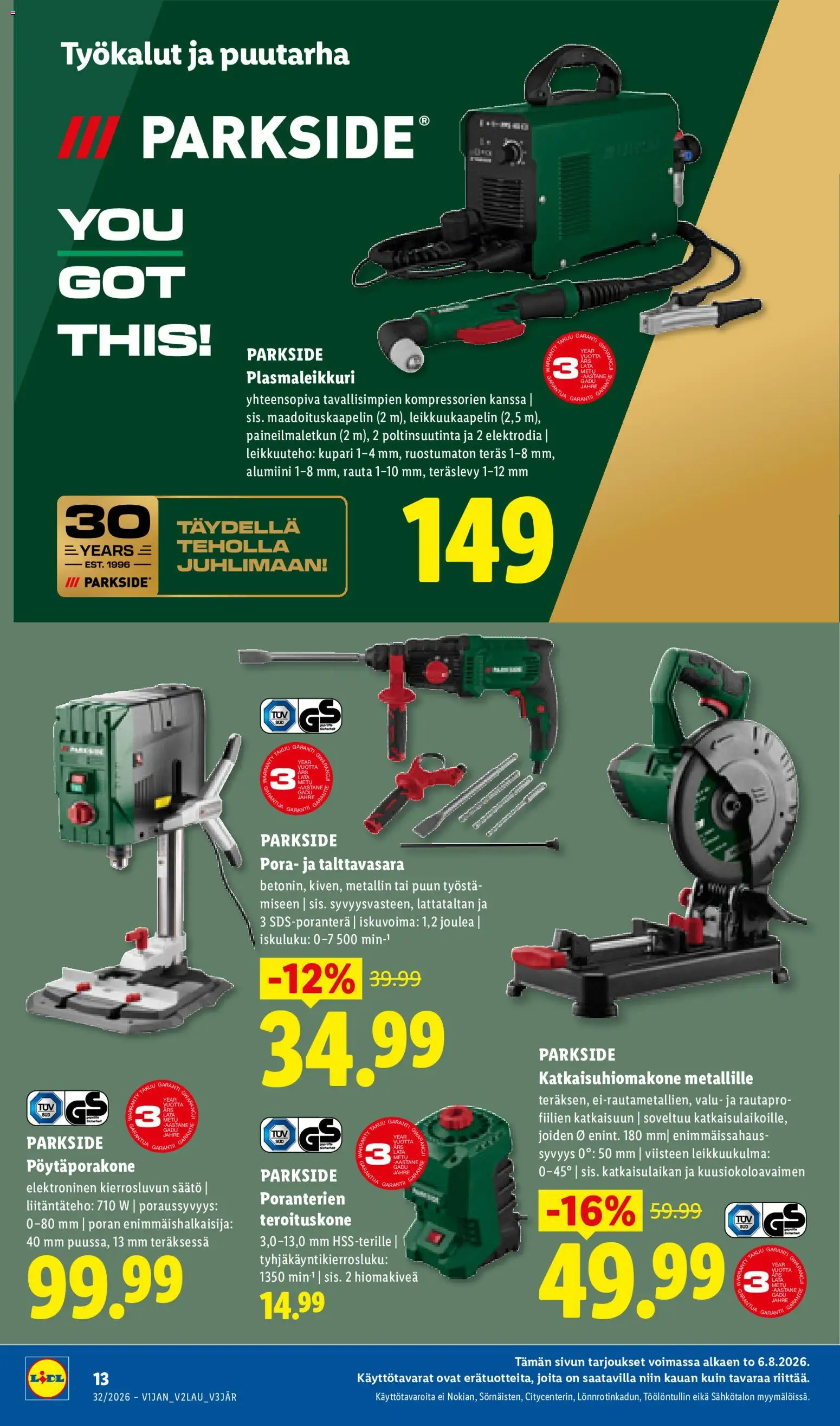 Lidl tarjoukset - Parkside – voimassa 06/08/2026 alkaen | Sivu: 4 | Tuotteet: Pora
