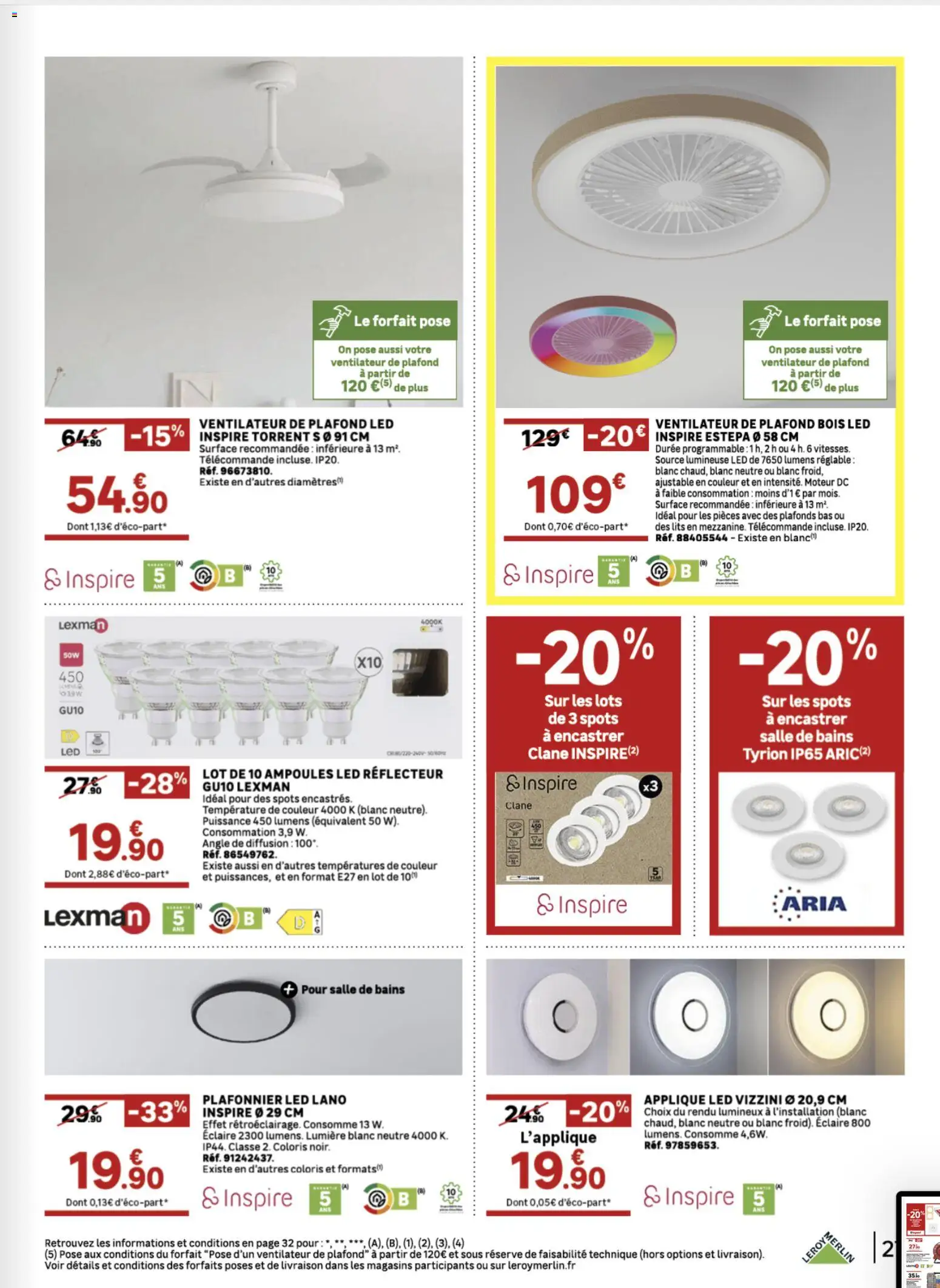 {H1} | Page: 27 | Produits: Plafonnier, Ventilateur, Télécommande