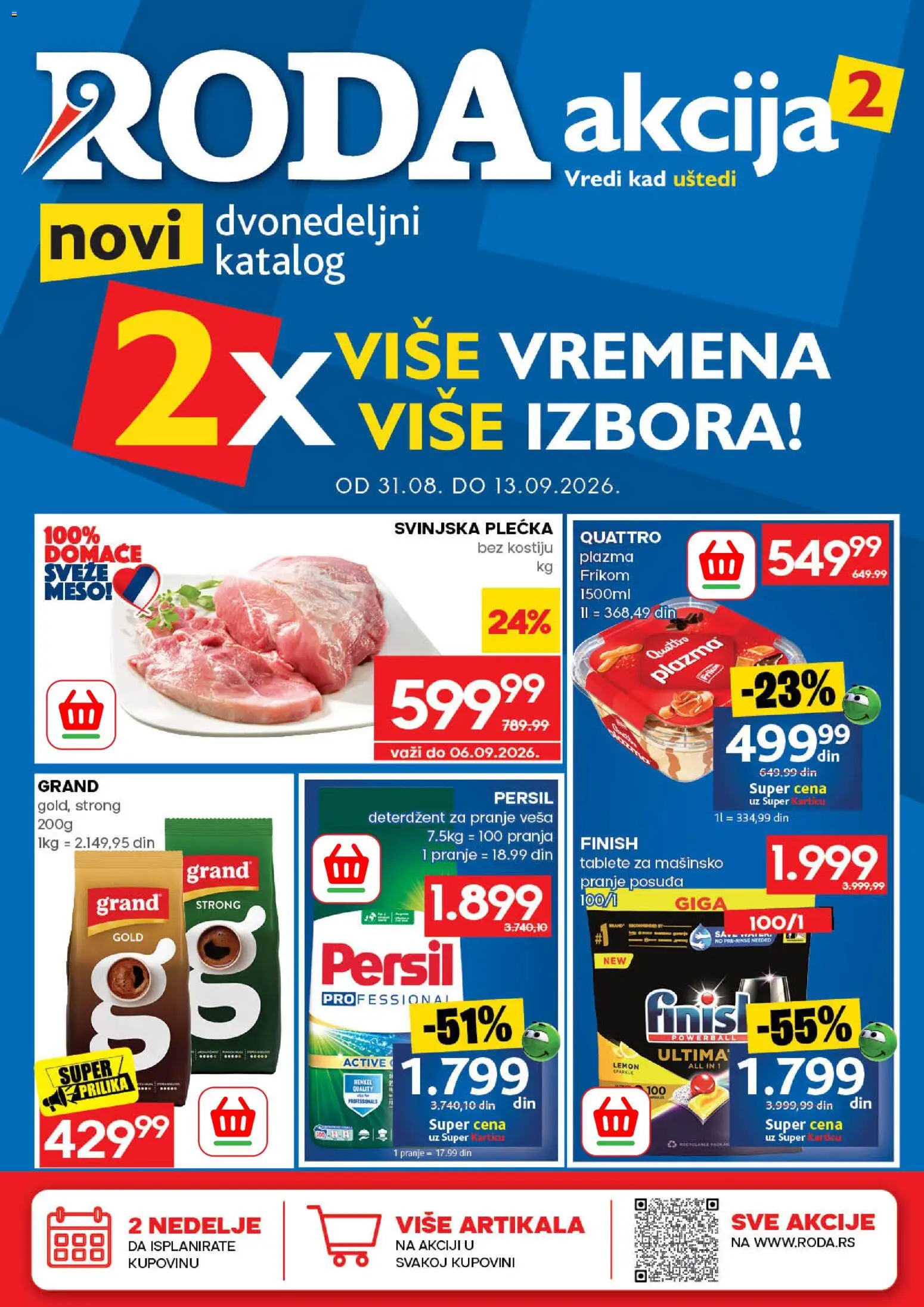 Roda katalog - važi od 31.08.2026 | Strana: 1 | Proizvode: Deterdžent, Plazma, Svinjska plećka, Persil