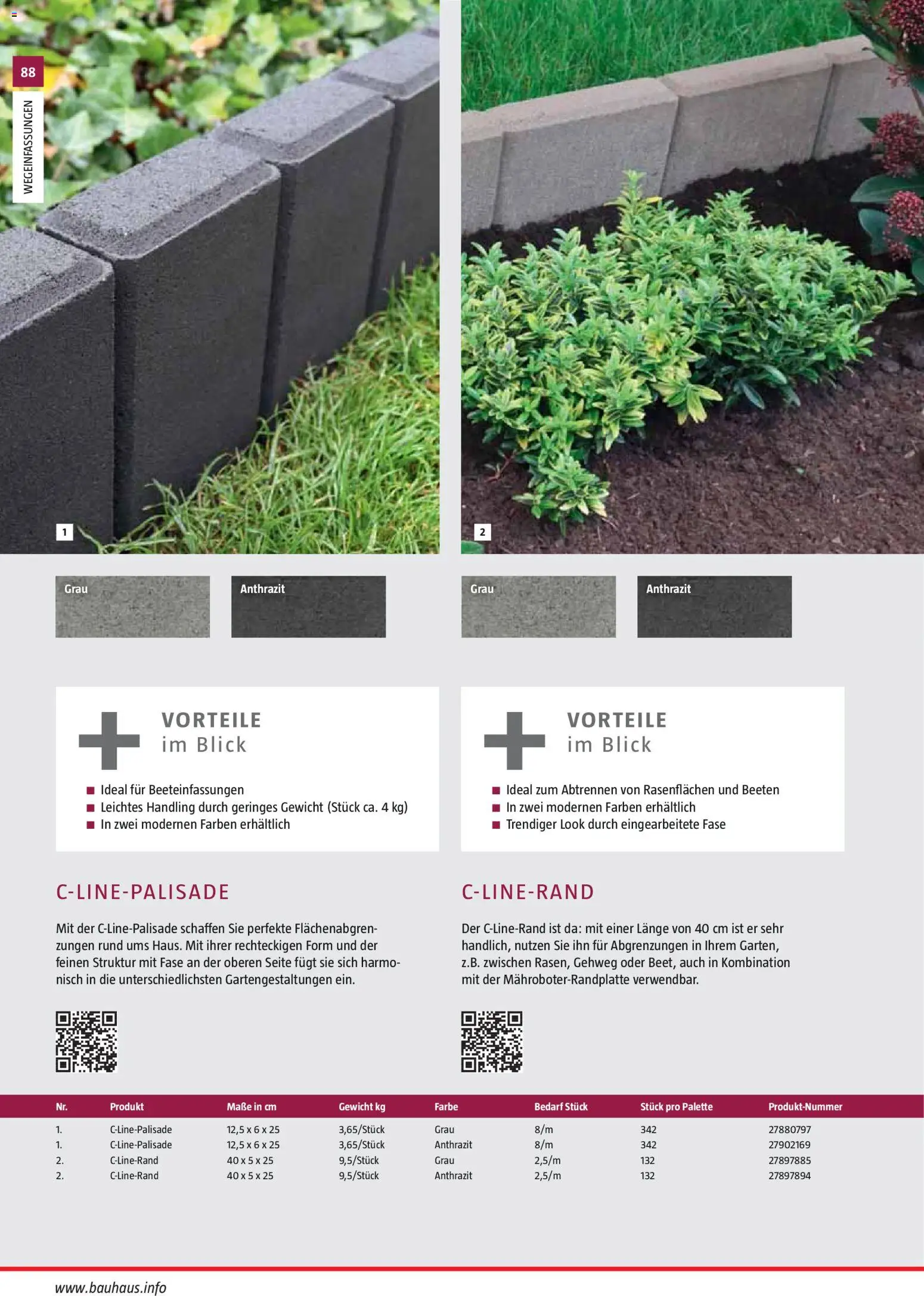 Bauhaus Gartenbaumaterialien gültig ab 01.04.2026 | Seite: 88 | Produkte: Gewicht