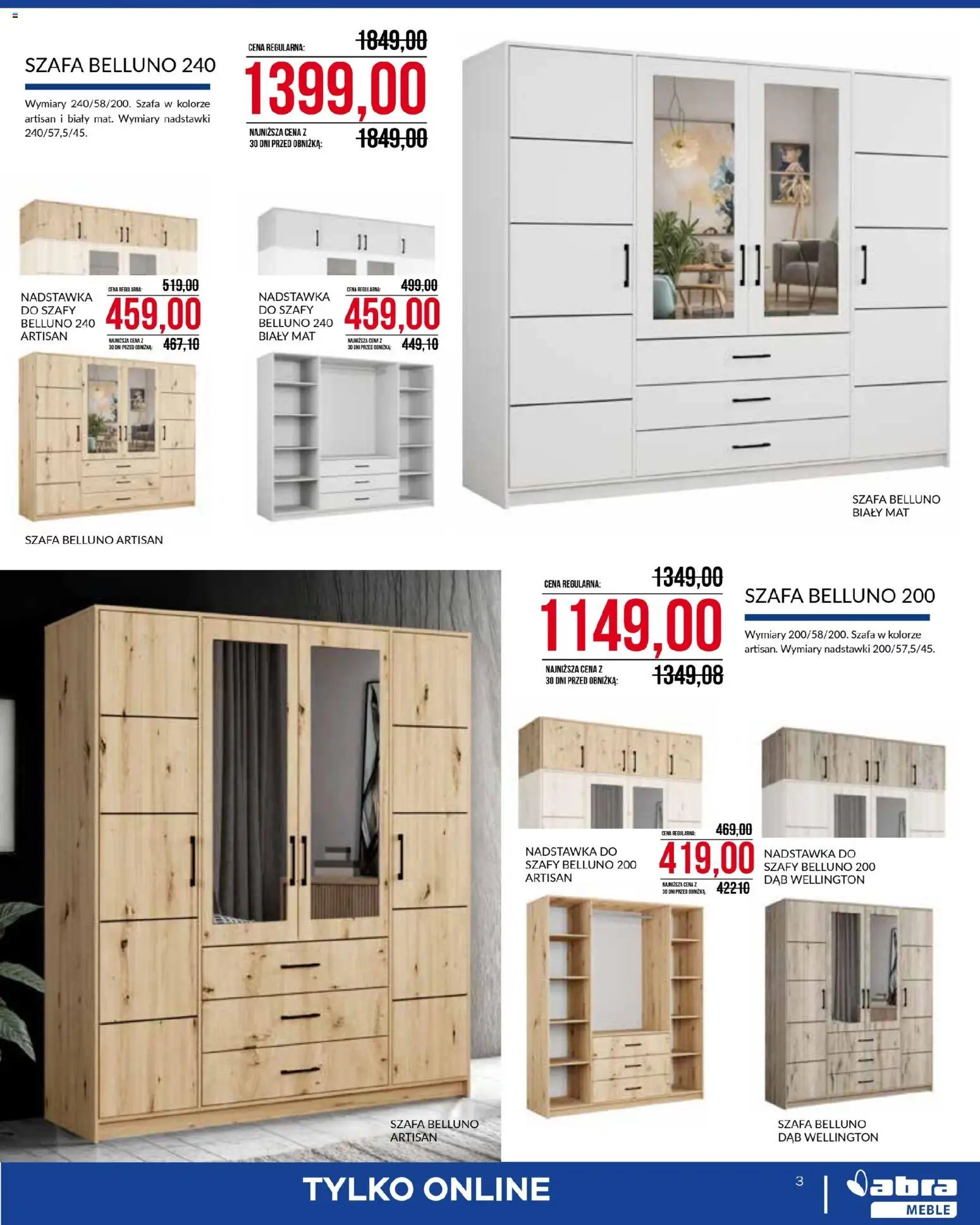 Abra meble gazetka od 06.05.2026 | Strona: 3 | Produkty: Szafa