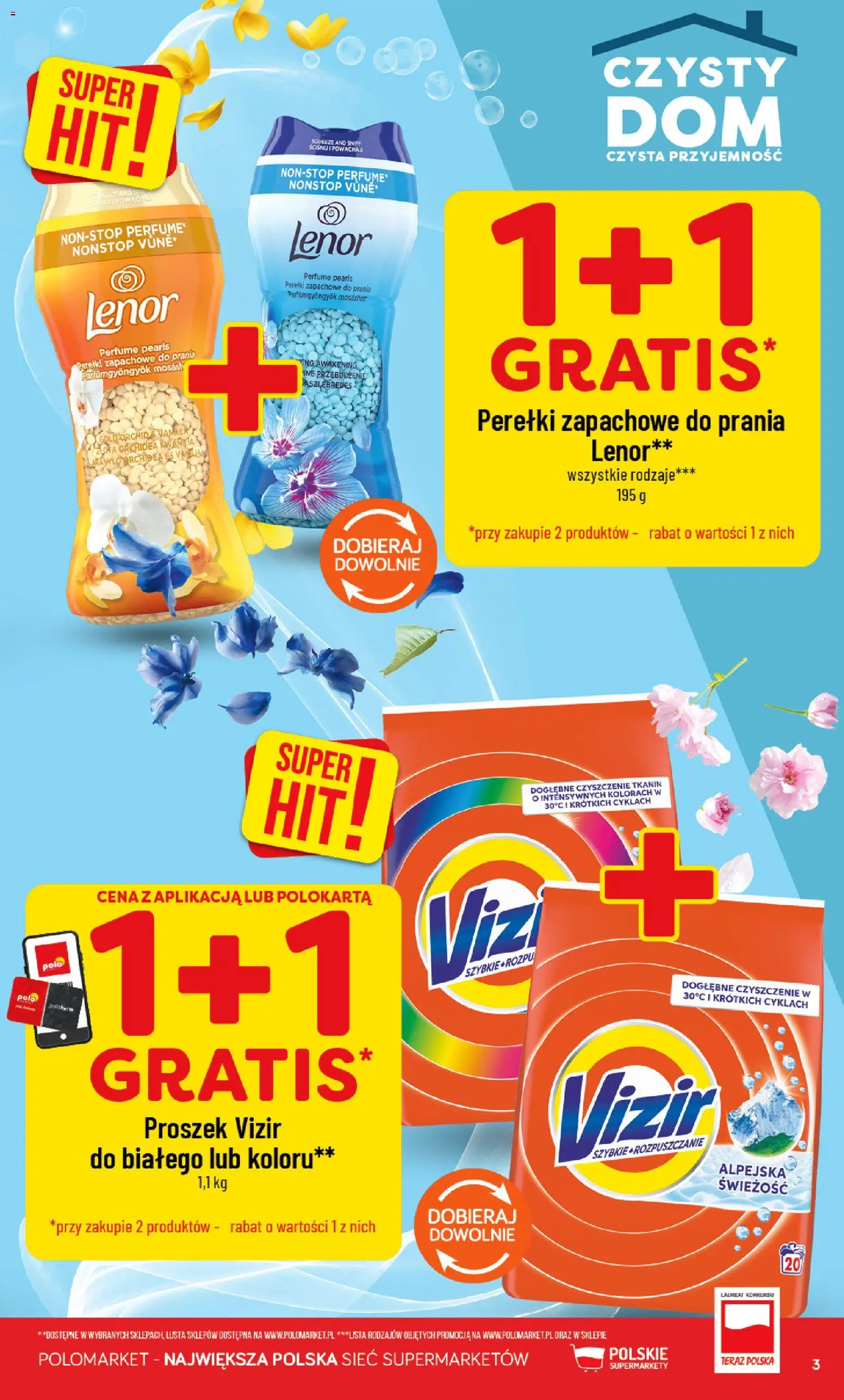 POLOmarket katalog - Czysty Dom od 07.10.2026 | Strona: 3 | Produkty: Proszek, Perełki zapachowe do prania, Proszek Vizir, Vizir