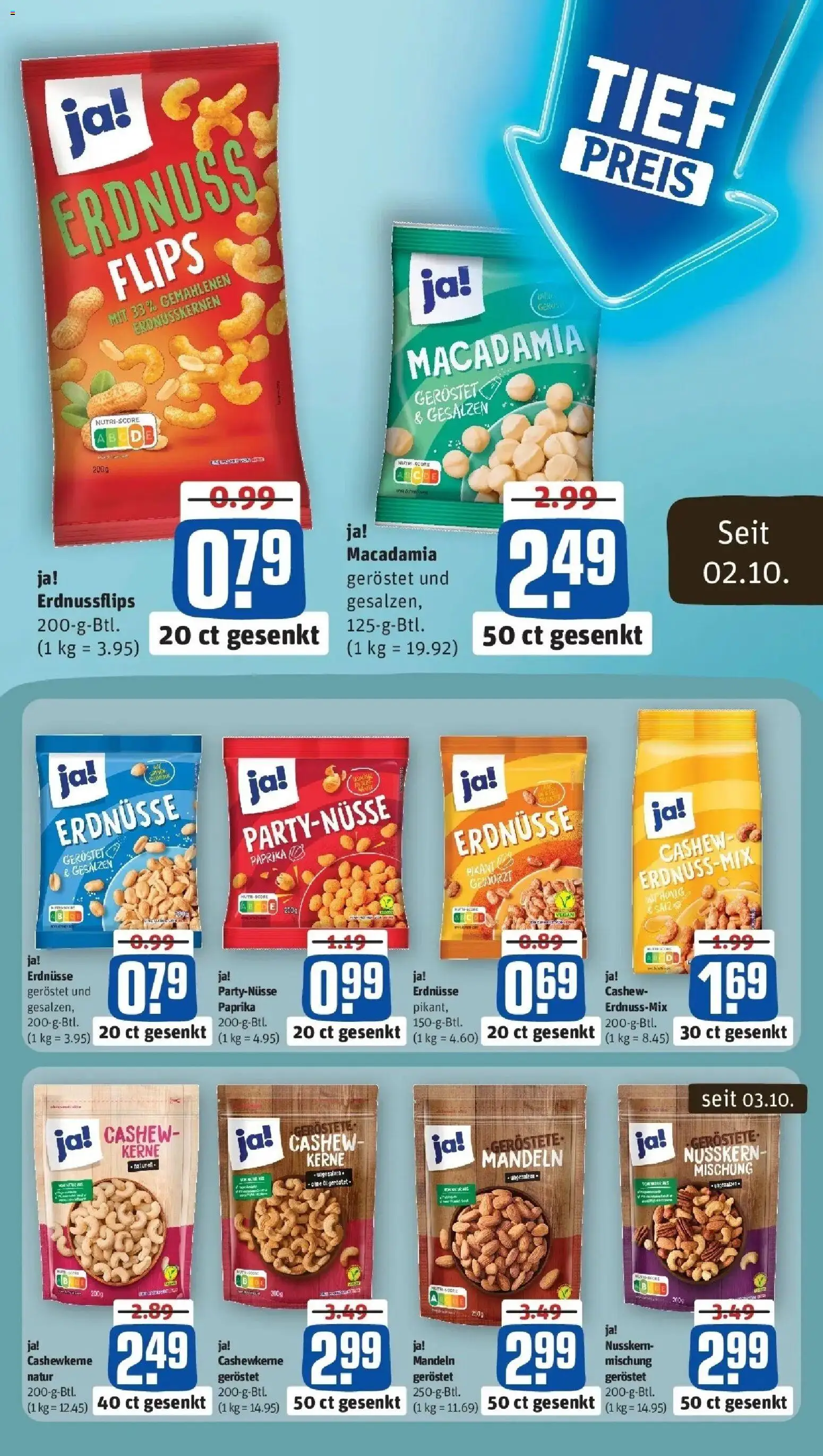 REWE Prospekt ab 05.10.2026 zum Blättern » Angebote | Seite: 3 | Produkte: Erdnüsse, Mandeln, Cashew, Paprika
