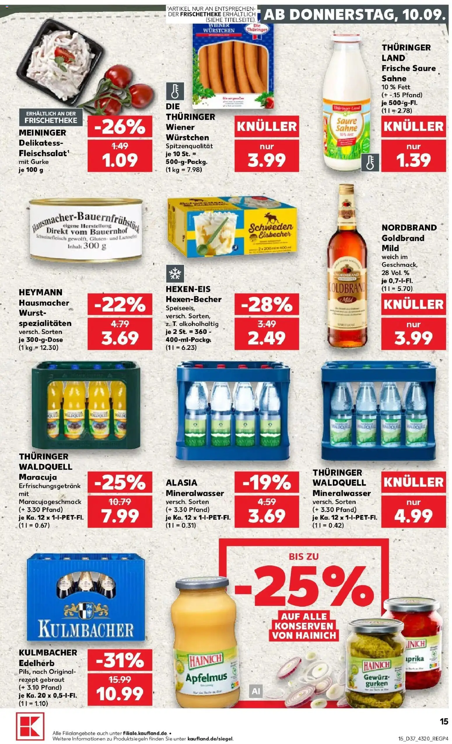 Prospekt Kaufland ab 10.09.2026 » Angebote Online zum Blättern | Seite: 15 | Produkte: Spezialitäten, Wurst, Schweinefleisch, Gurken