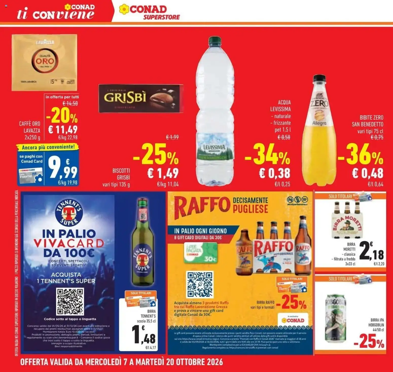 Volantino Conad del 07/10/2026 | Pagina: 36 | Prodotti: Tennent's Super, Caffè, Birra, Lavazza