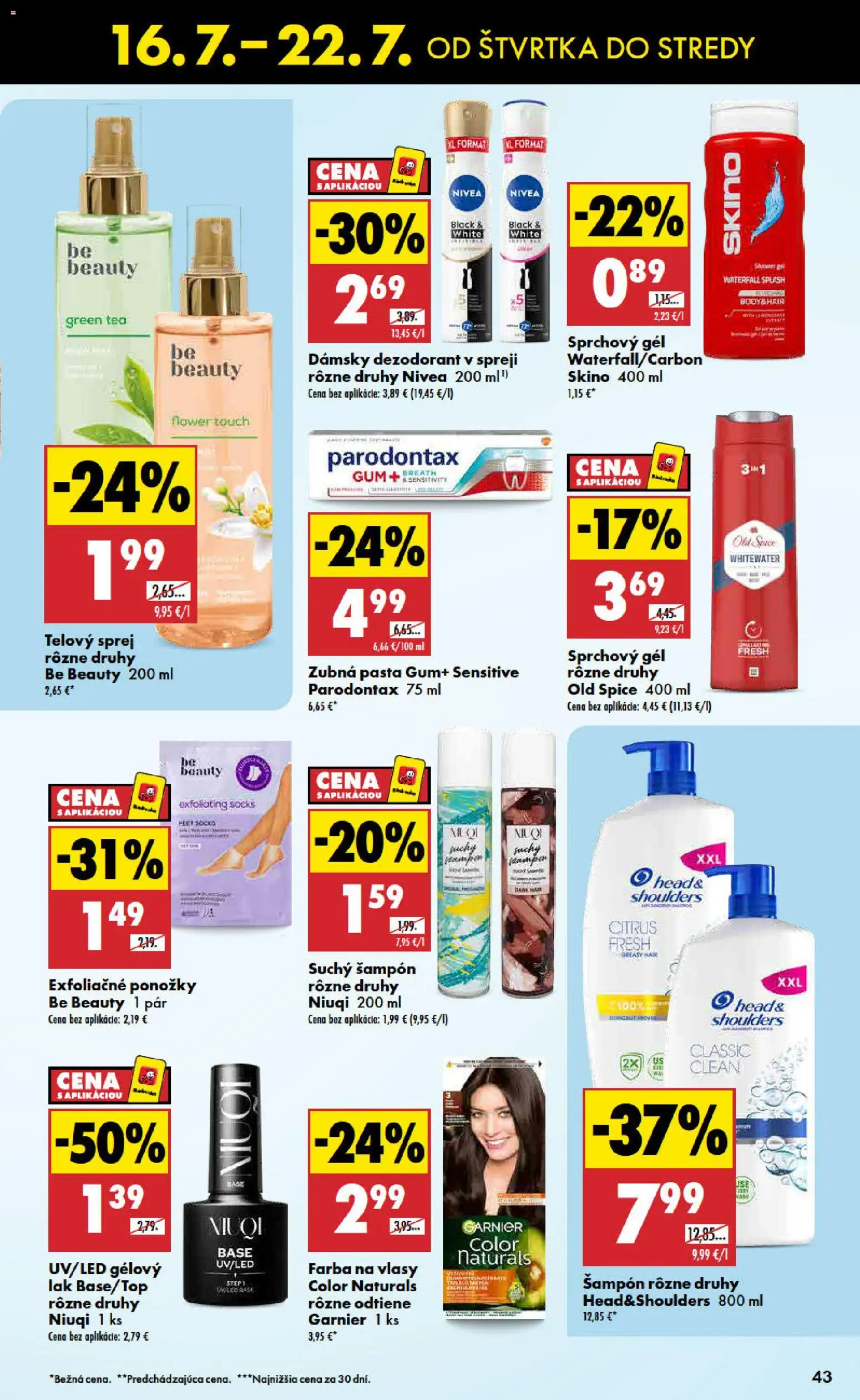 Nové Biedronka akcie – leták je platný od 16.07.2026 | Strana: 43 | Produkty: Old Spice, Šampón, Dezodorant, Zubná pasta