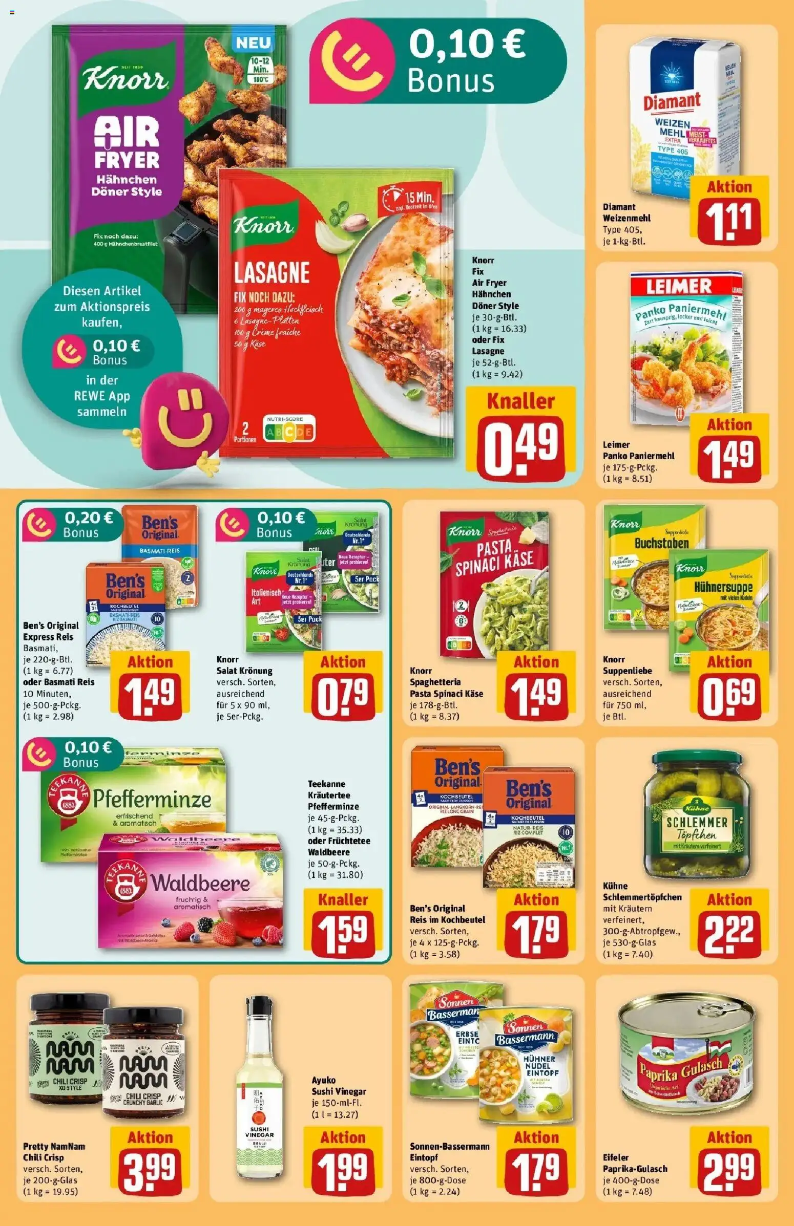 REWE Prospekt ab 28.09.2026 zum Blättern » Angebote | Seite: 32 | Produkte: Mehl, Käse, Gulasch, Salat