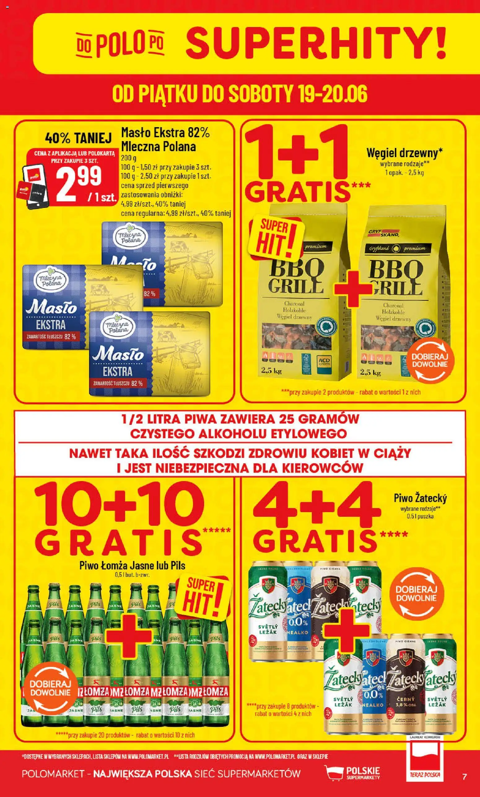POLOmarket gazetka od 17.06.2026 | Strona: 7 | Produkty: Grill, Leżak, Masło, Piwo