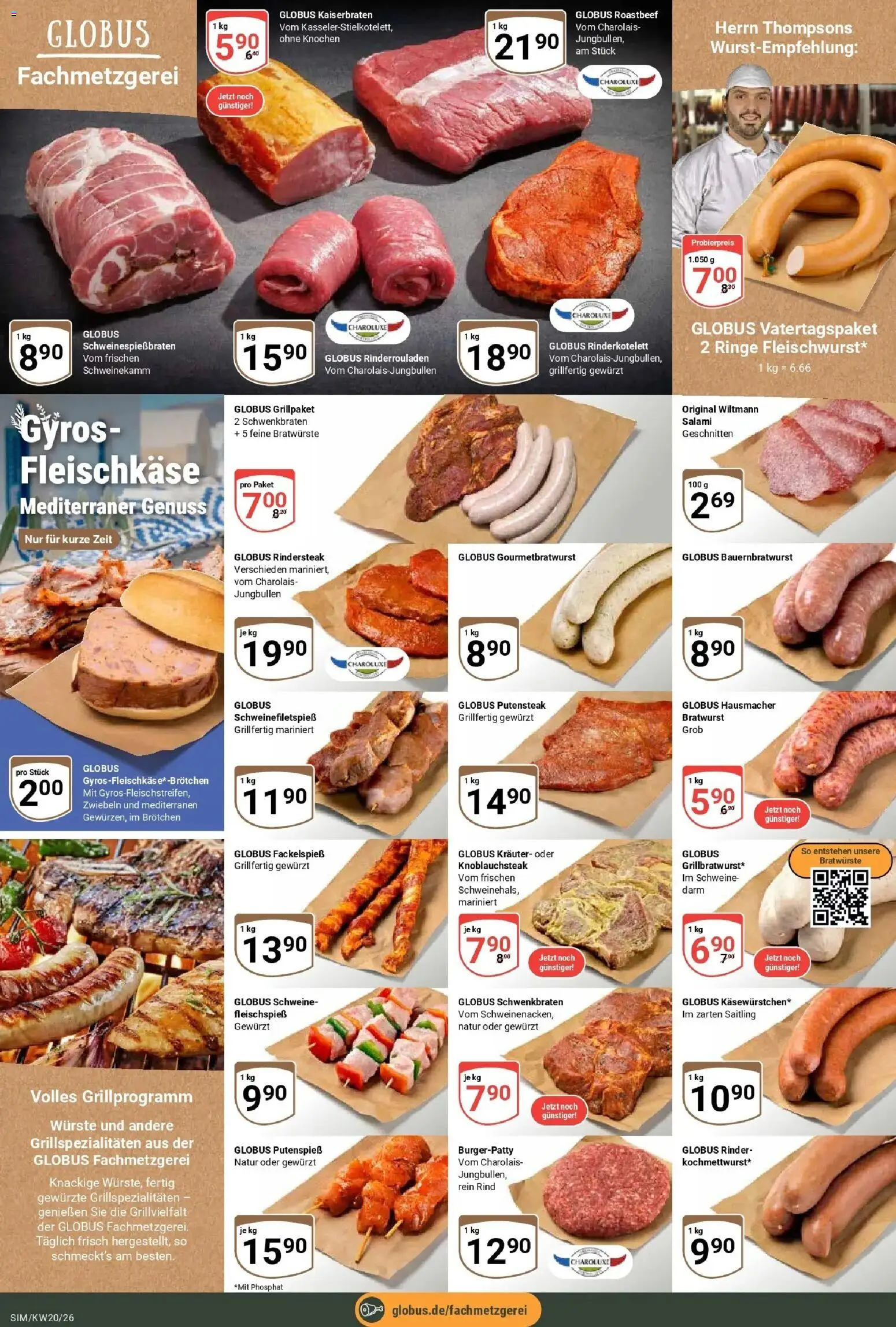 Globus Prospekt Simmern	 – gültig ab 10.05.2026 | Seite: 8 | Produkte: Rinderrouladen, Bratwurst, Roastbeef, Zwiebeln