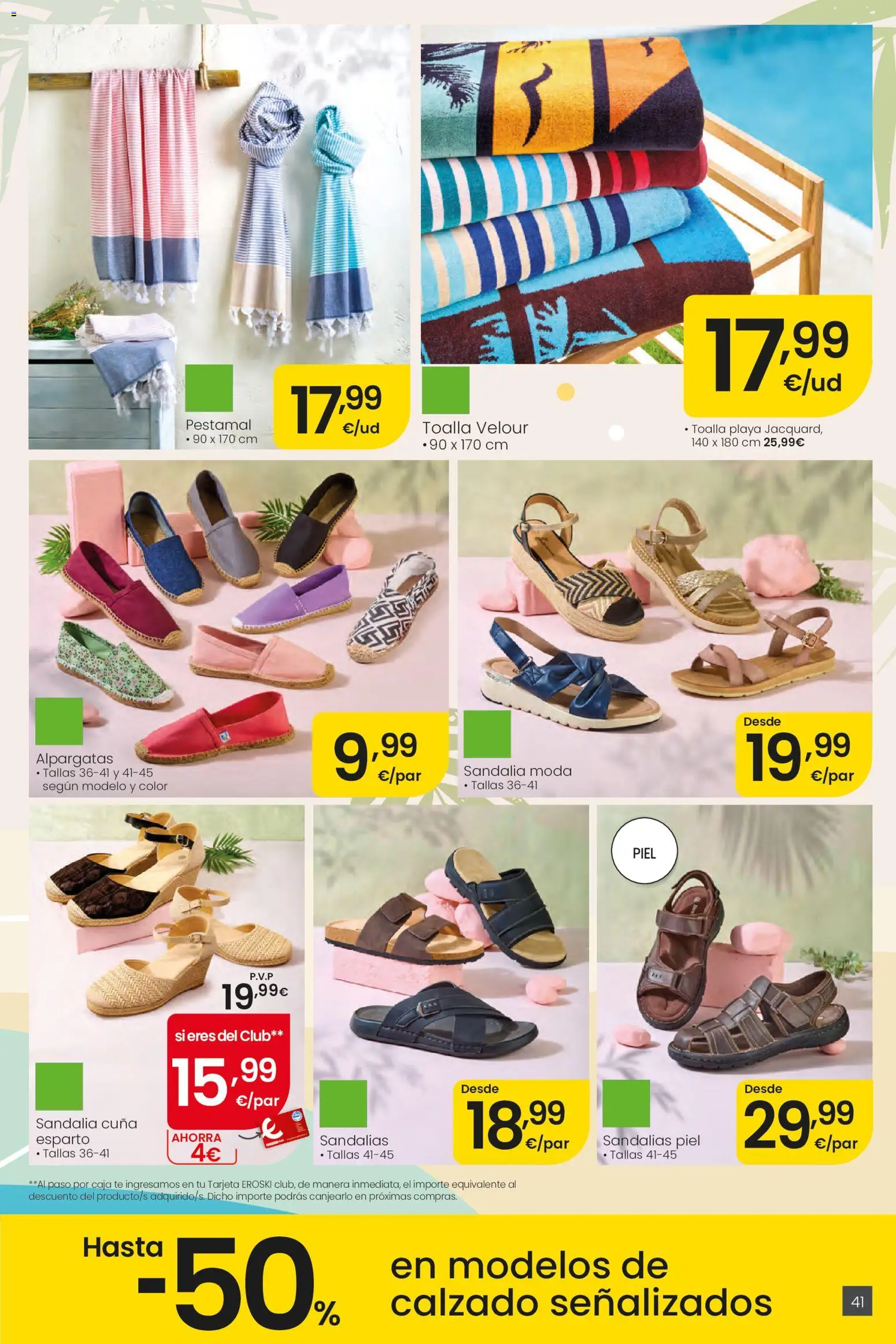 Eroski Ofertones de verano │ válido desde el 28.05.2026 | Página: 41 | Productos: Alpargatas, Sandalias, Té, Cuna
