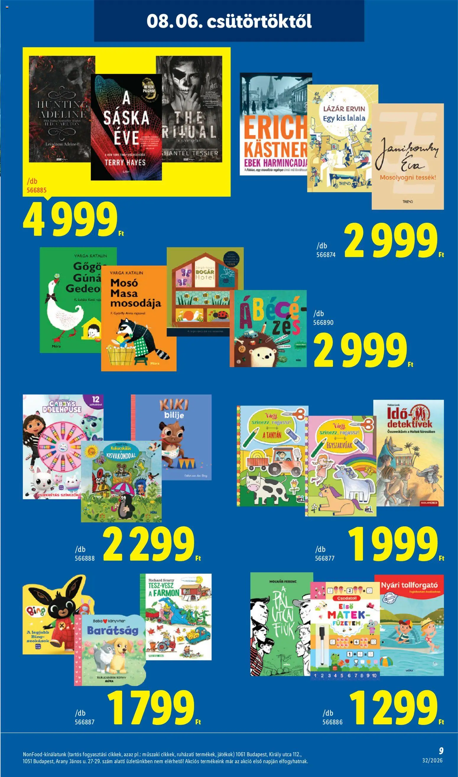 Lidl akciós ujság - amely érvényes a következő dátumtól: 2026.08.06. | Oldal: 9 | Termékek: Játékok