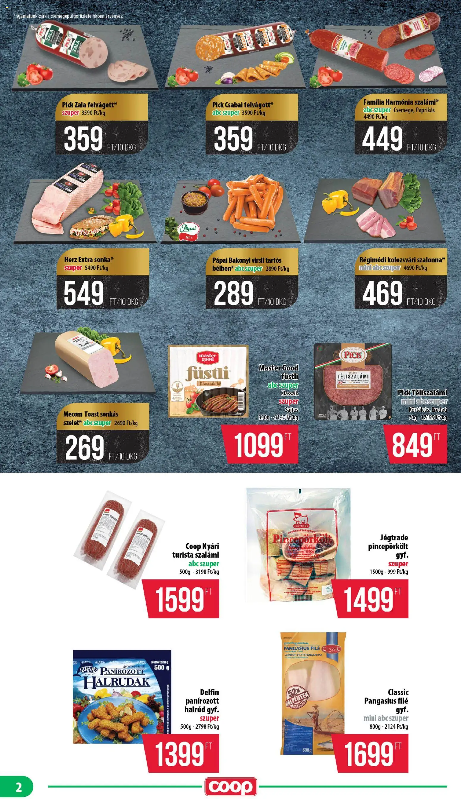 COOP akciós ujság - amely érvényes a következő dátumtól: 2026.08.21. | Oldal: 2 | Termékek: Jégtrade, Pápai, Szalámi, Gyorsfagyasztott