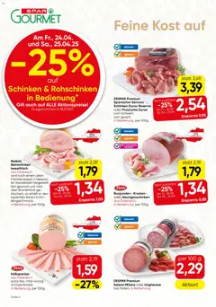 SPAR Gourmet Flugblatt ab 23.04.2026 gültig | Seite: 6 | Produkte: Salami, Schinken