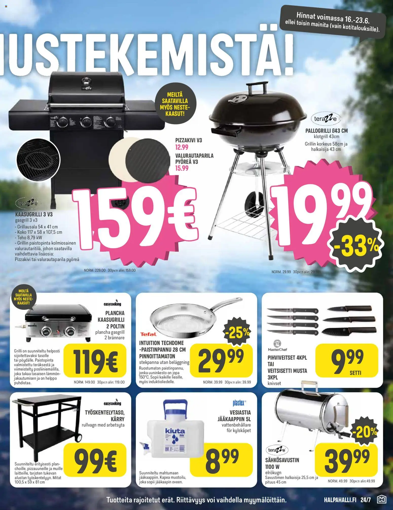 Halpa Halli tarjoukset – voimassa 16.06.2026 alkaen | Sivu: 9 | Tuotteet: Grilli, Kaasugrilli, Paistinpannu, Voi
