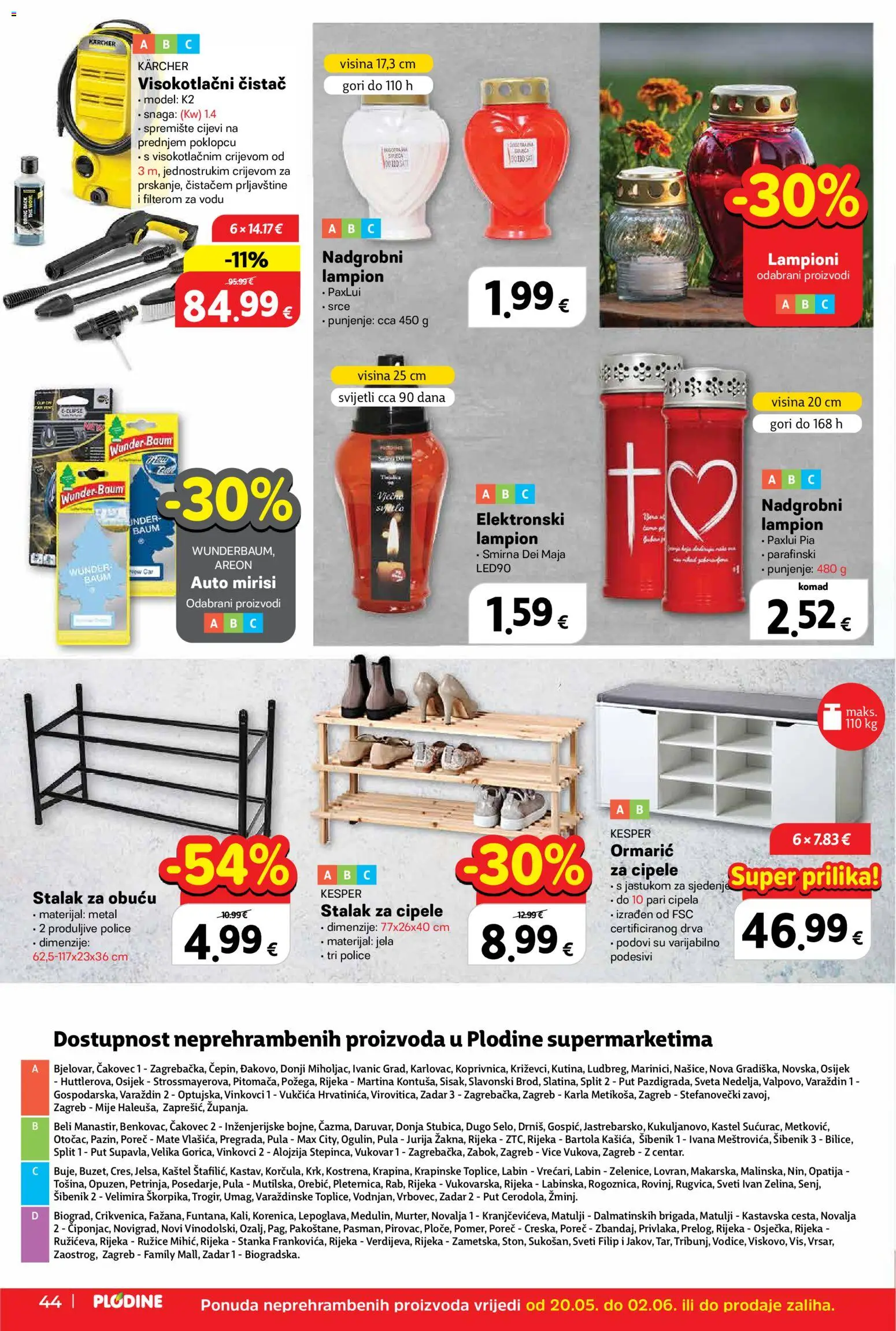 Plodine katalog | vrijedi od 20.05.2026 | Stranica: 46 | Proizvodi: Lampion, Cijevi, Kärcher, Visokotlačni čistač