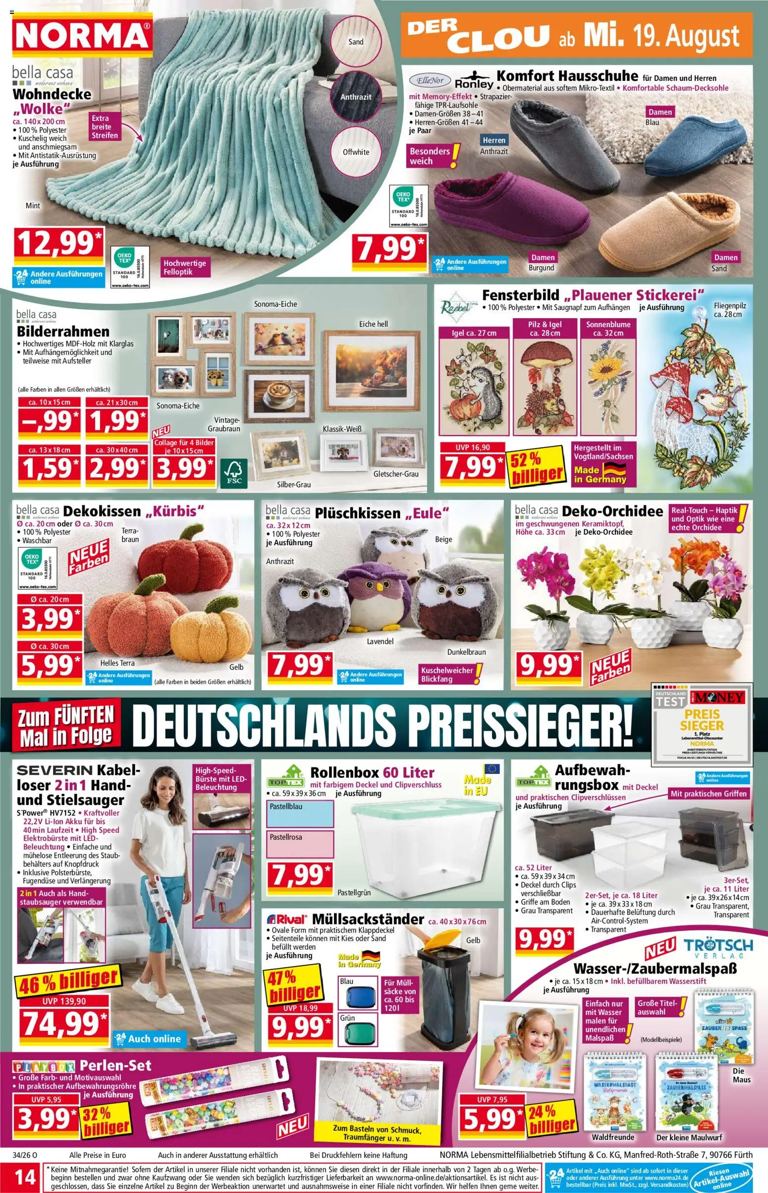 Norma Prospekt – gültig ab 17.08.2026 | Seite: 14 | Produkte: Kabel, Bilder, Bilderrahmen, Maus