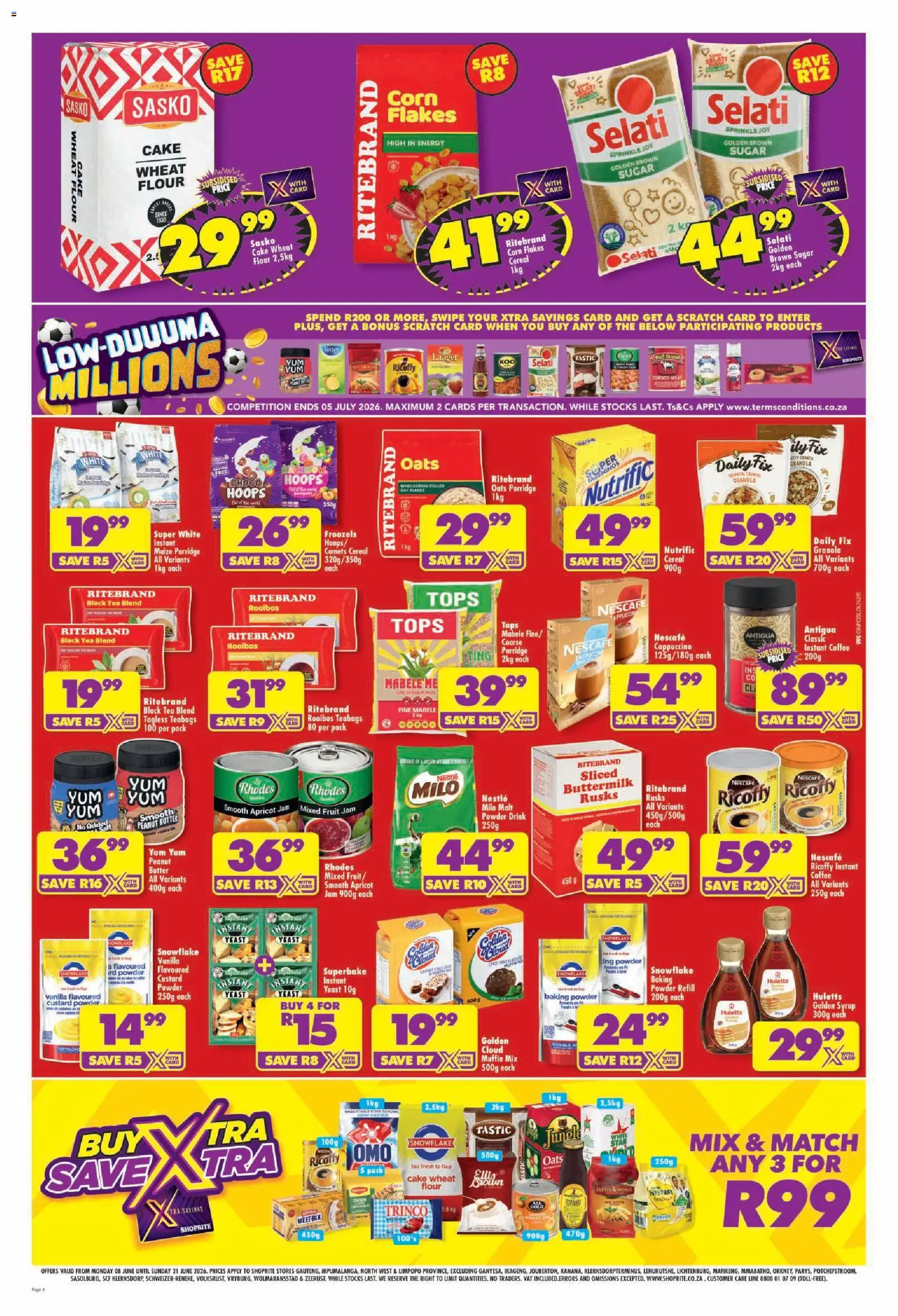 New Shoprite catalogue – valid from 08.06.2026 | Page: 4 | Products: Cake, Butter, Coffee, Fruit
