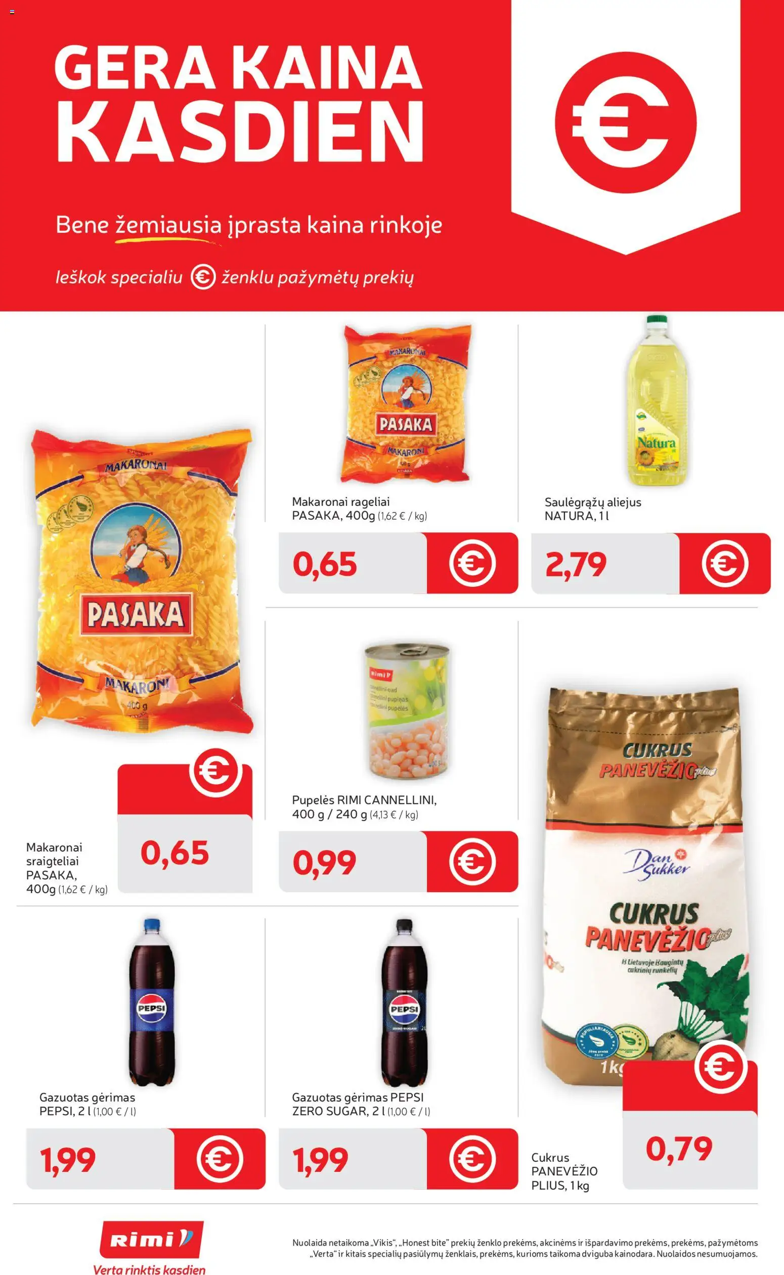 Rimi akcijos nuo 02.06.2026 | Puslapis: 26 | Prekių: Pupelės, Aliejus, Cukrus, Makaronai
