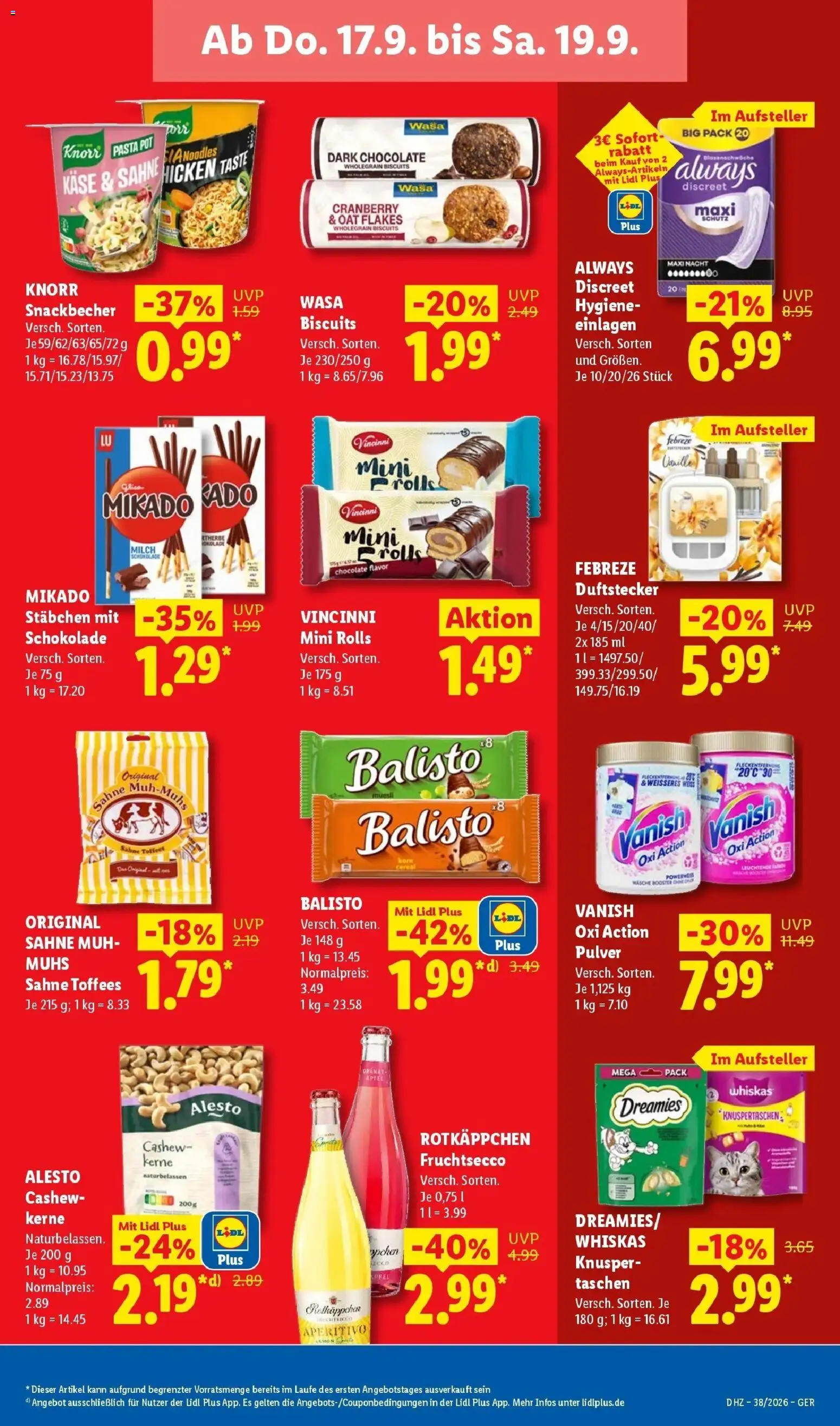 Lidl Prospekt Grimma (ab 14.09.2026) zum Blättern » Angebote | Seite: 67 | Produkte: Milch, Käse, Äpfel, Sahne