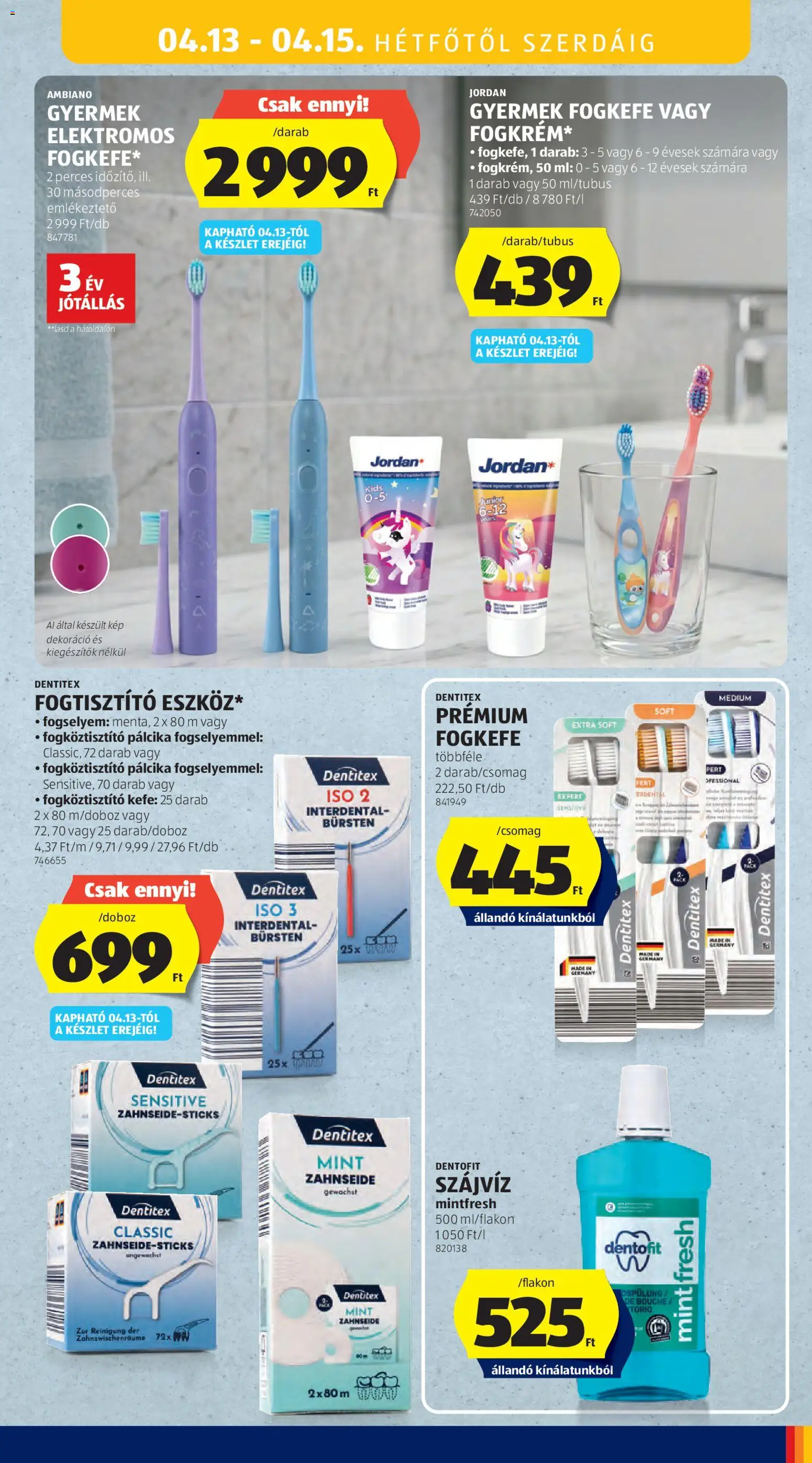 Aldi akciós ujság - amely érvényes a következő dátumtól: 09.04.2026 | Oldal: 53 | Termékek: Kefe, Fogkefe, Szájvíz, Dekoráció