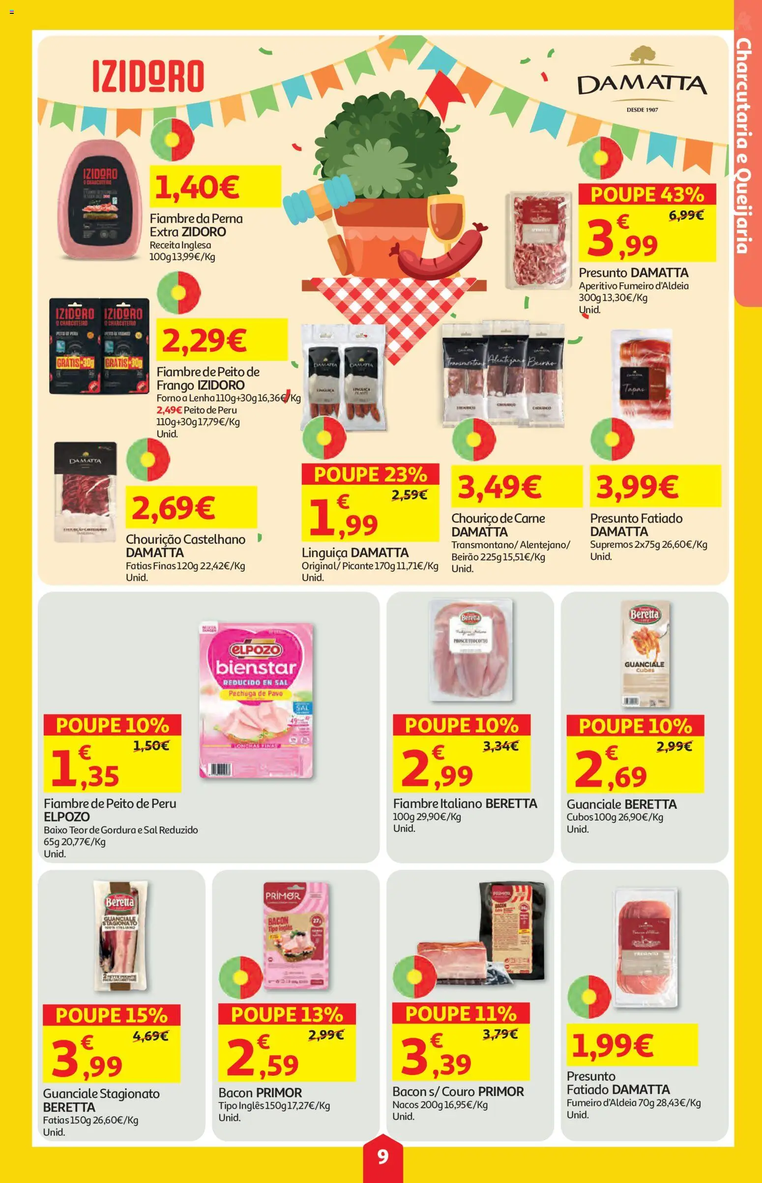 Auchan folheto │ válido de 25/06/2026 | Página: 9 | Produtos: Bacon, Frango, Peru, Chouriço